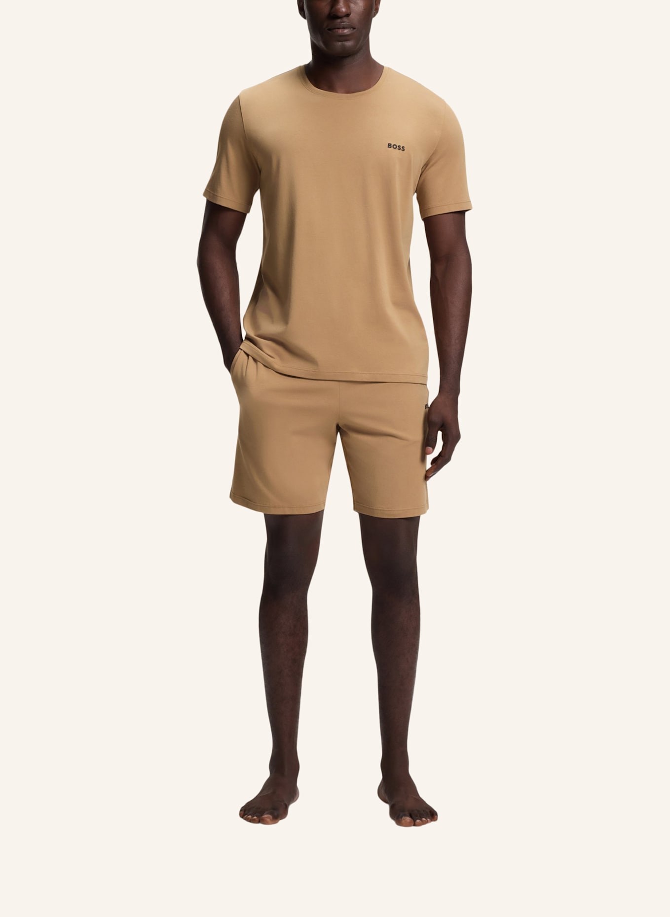 BOSS Loungewear Oberteil MIX&MATCH T-SHIRT R Regular Fit: BEIGE