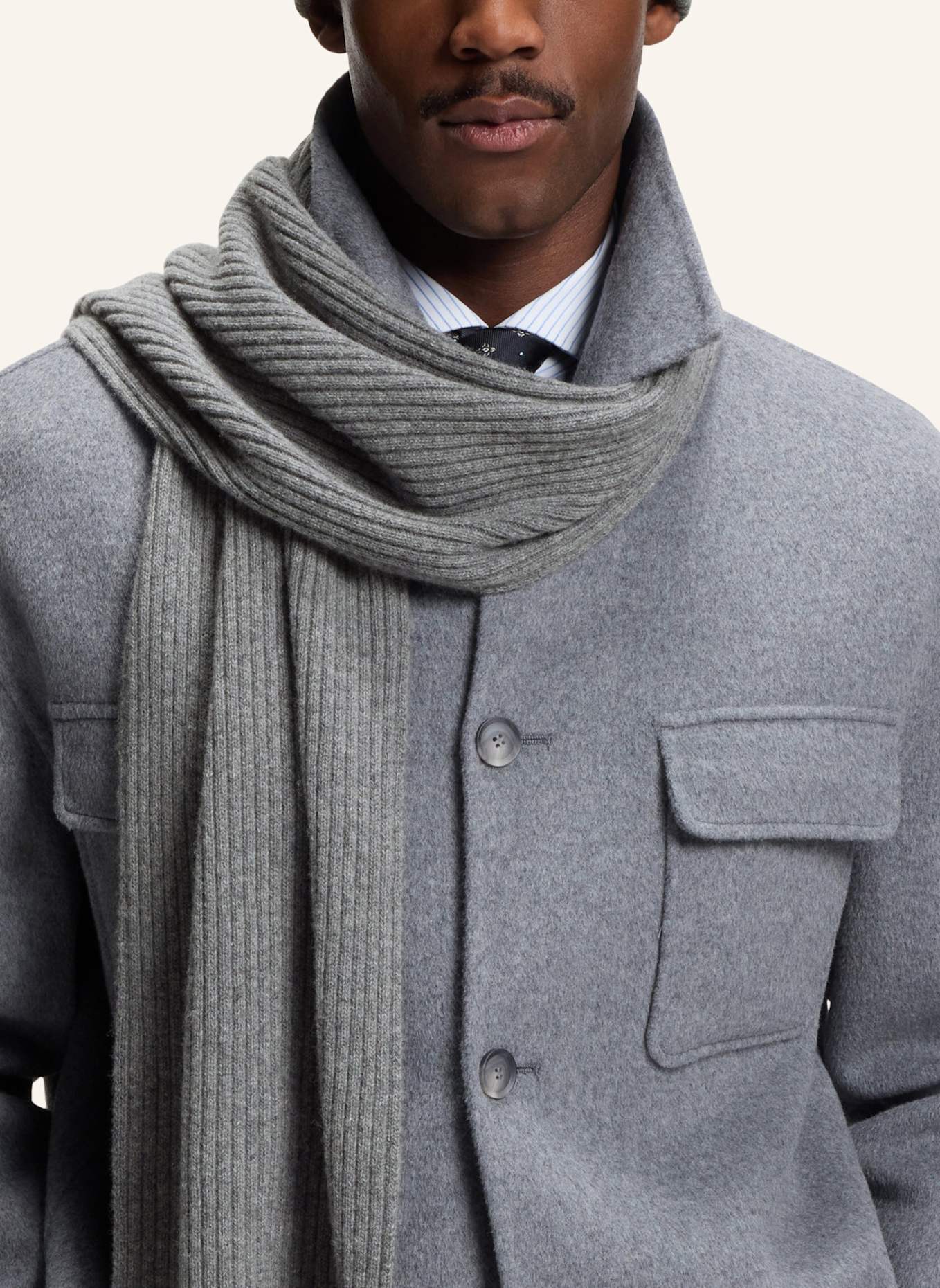 BOSS Strickschal UBOLDI_SET: SILBER