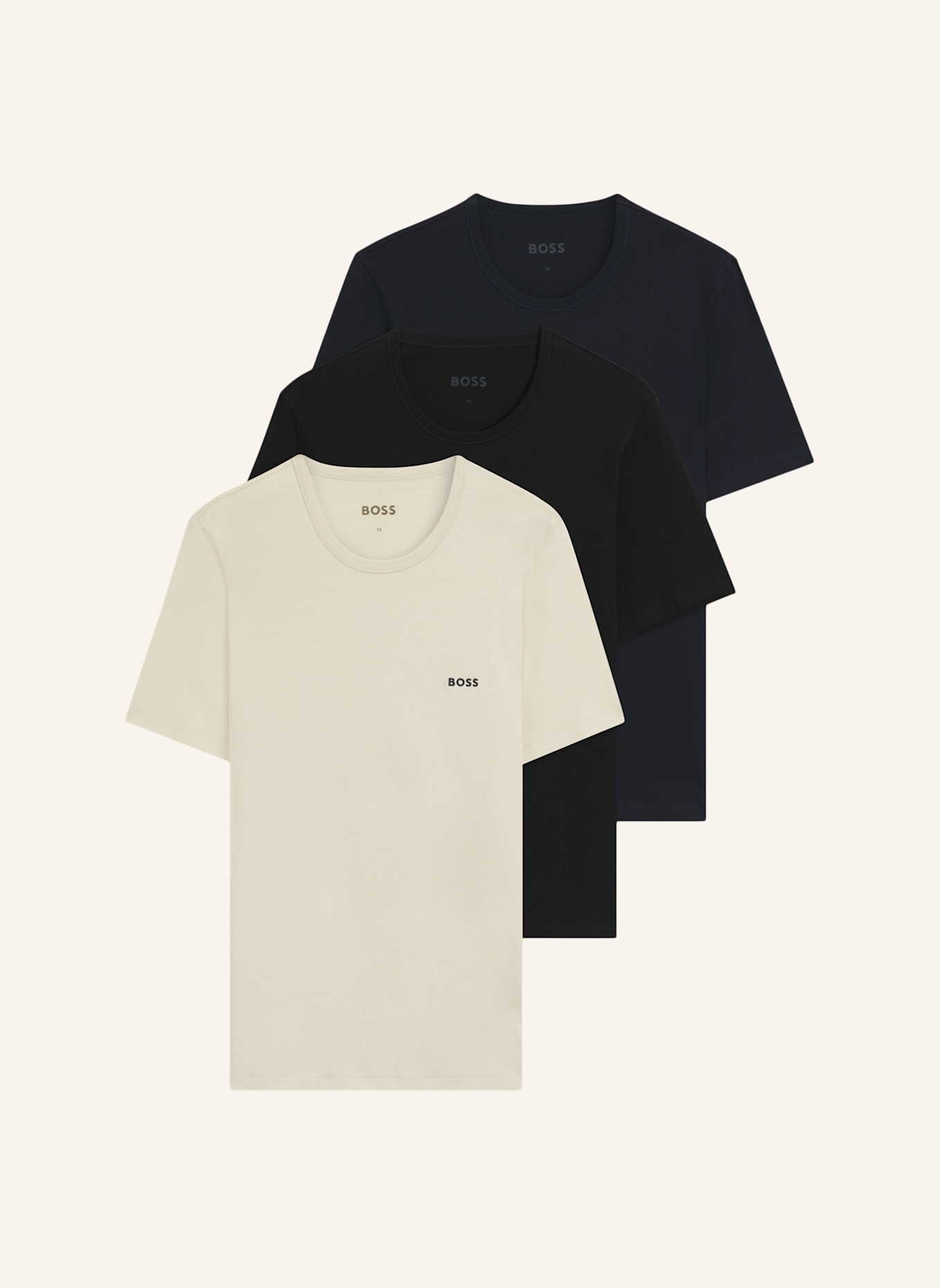 BOSS Unterwäsche Top TSHIRTRN 3P CLASSIC Regular Fit: WEISS