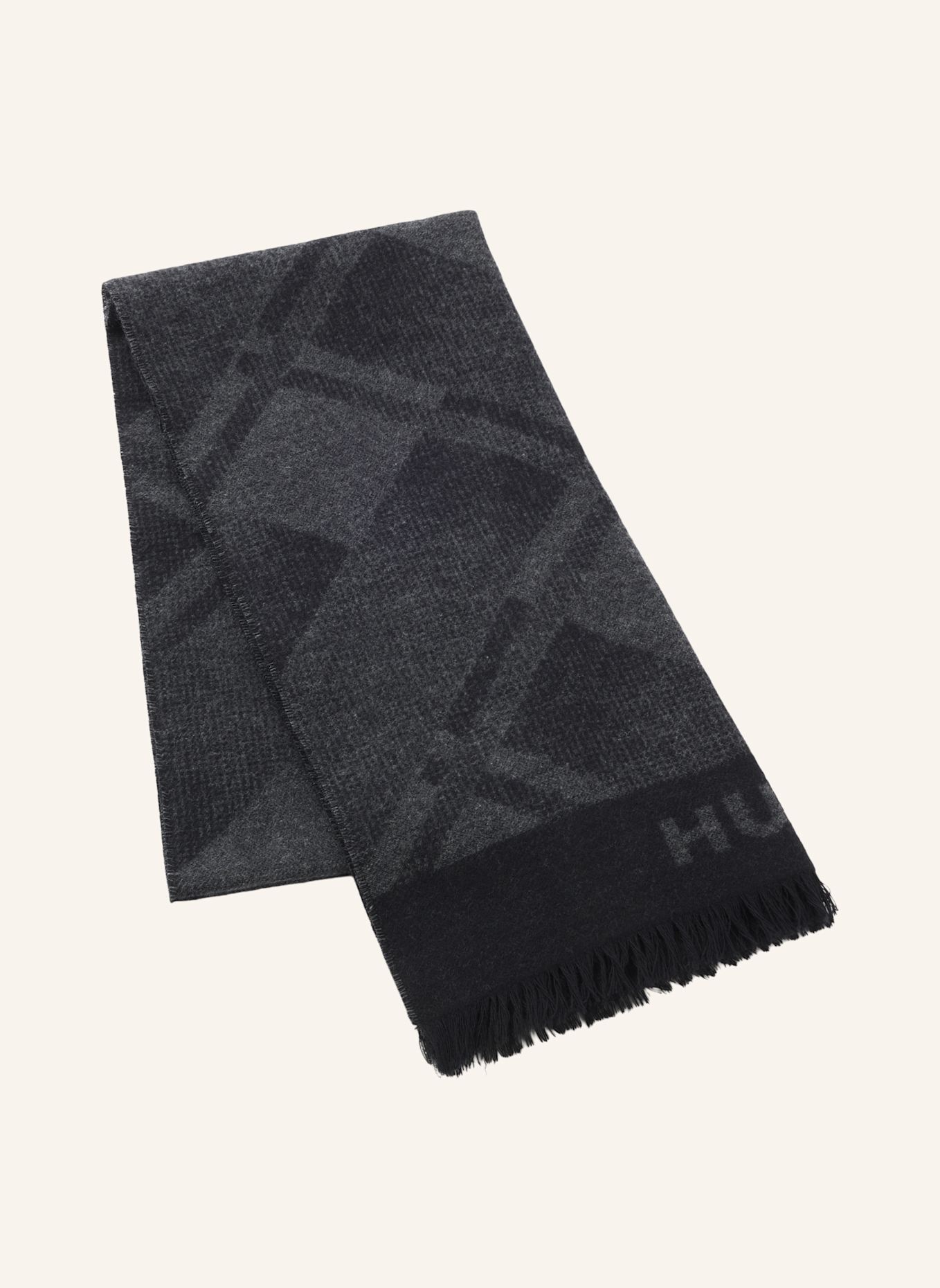 HUGO Gewebter Schal CORSY_40*180: SCHWARZ