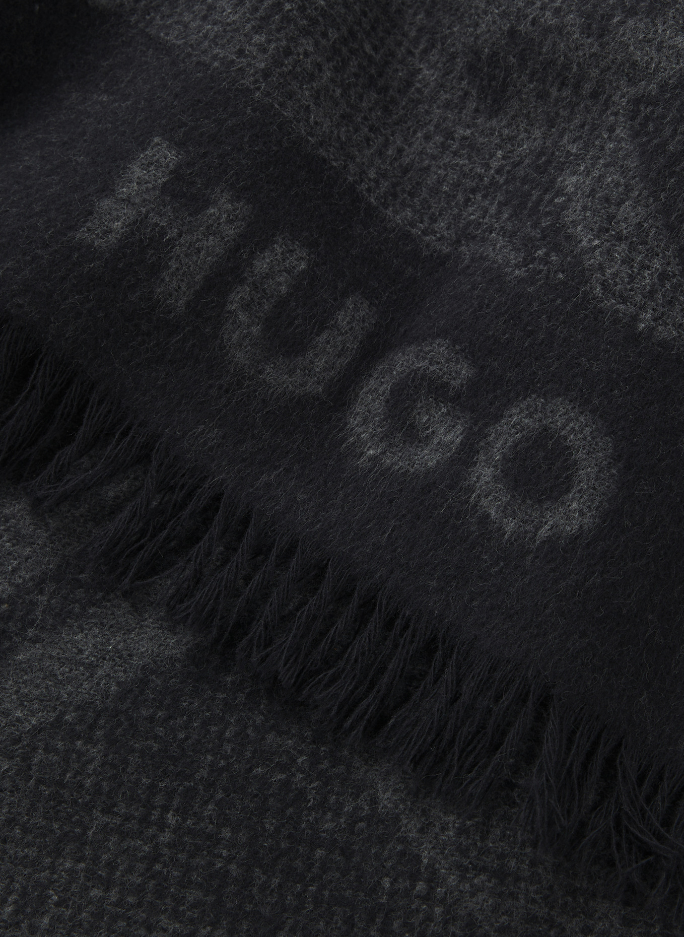 HUGO Gewebter Schal CORSY_40*180: SCHWARZ