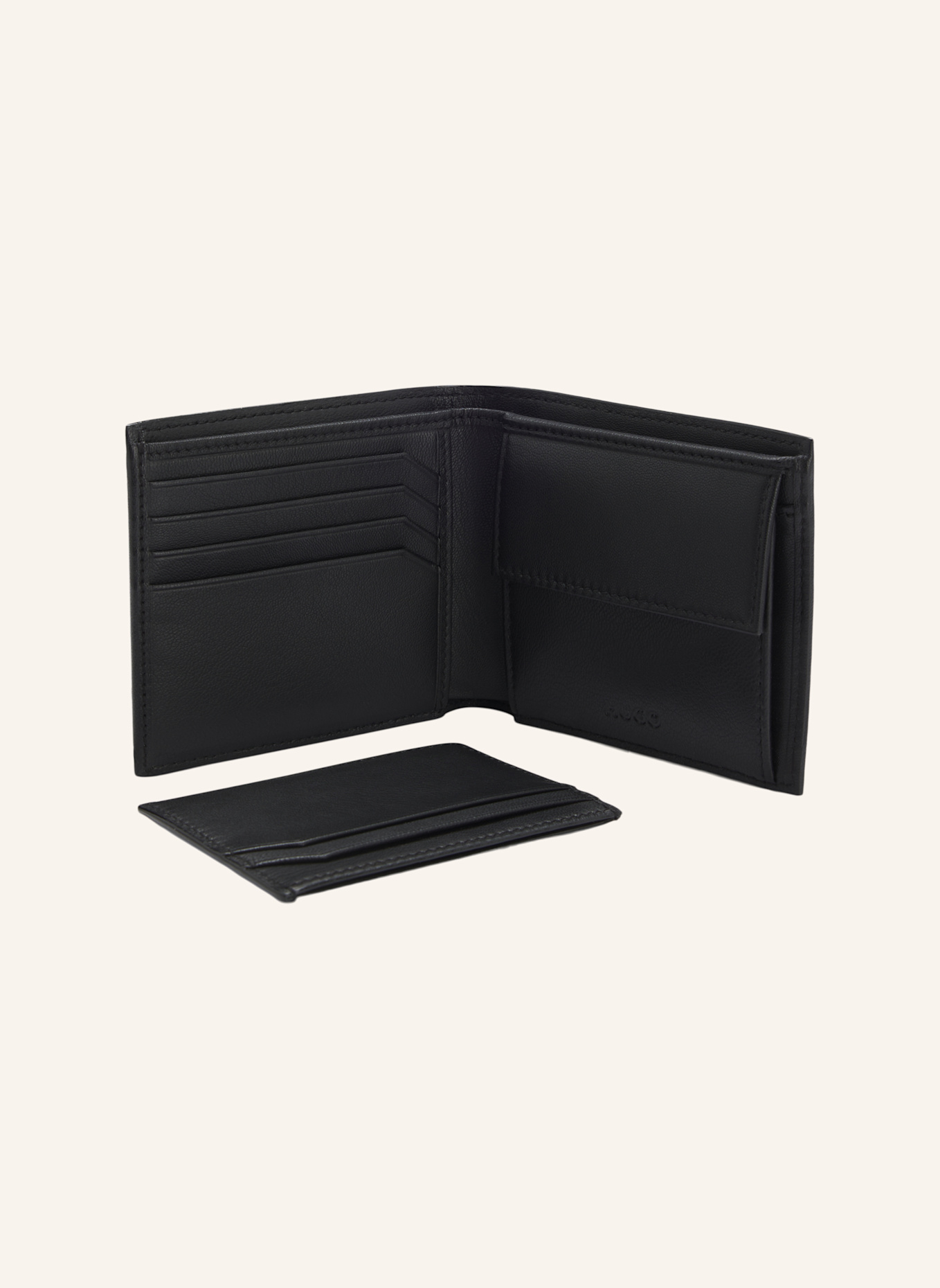 HUGO Kleine Leder-Geschenkset GBHM_4CC&CARDCASE: SCHWARZ