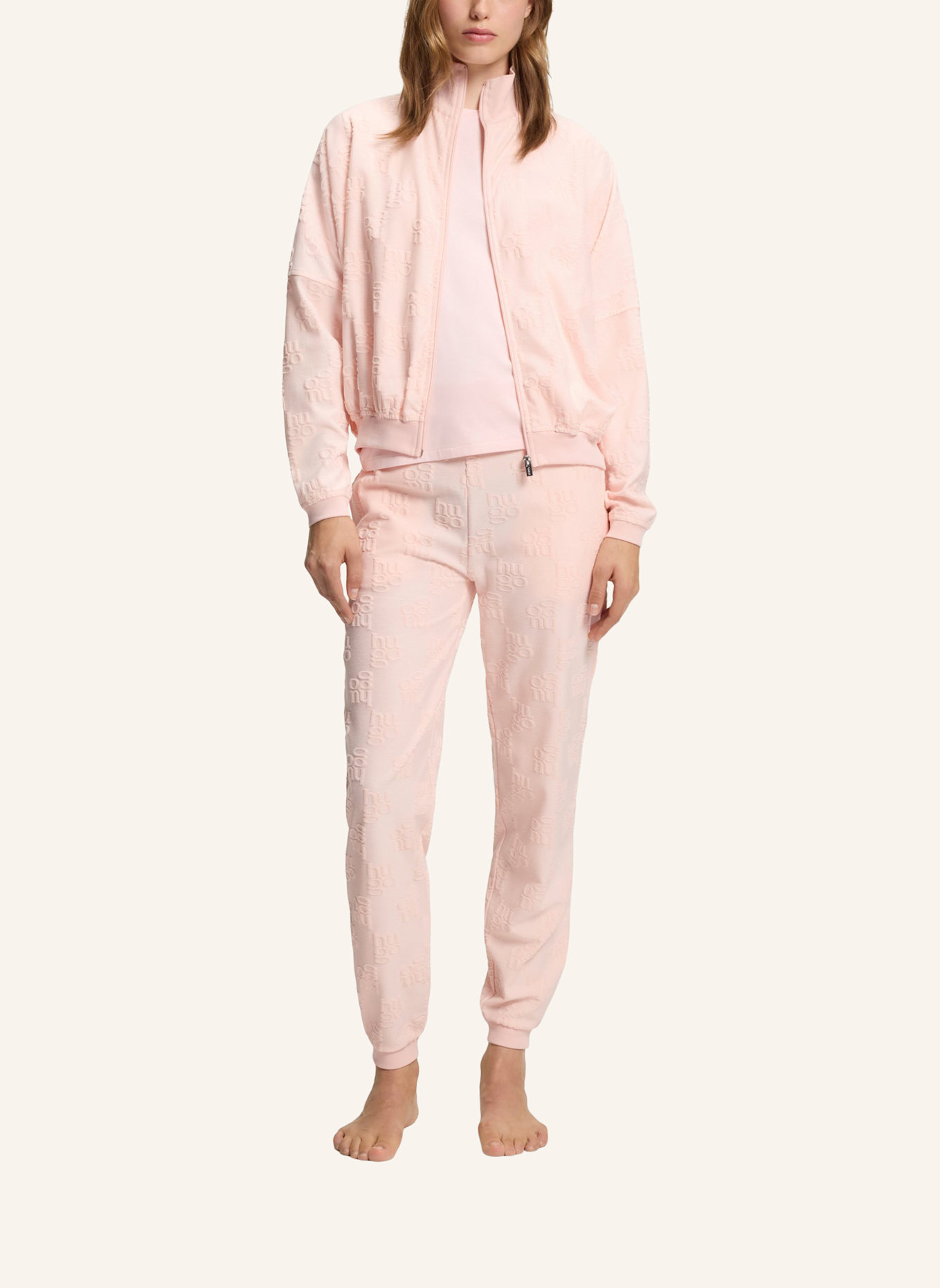 HUGO Loungewear Unterteil TERRYMONOGRAM_PANTS: HELLROSA