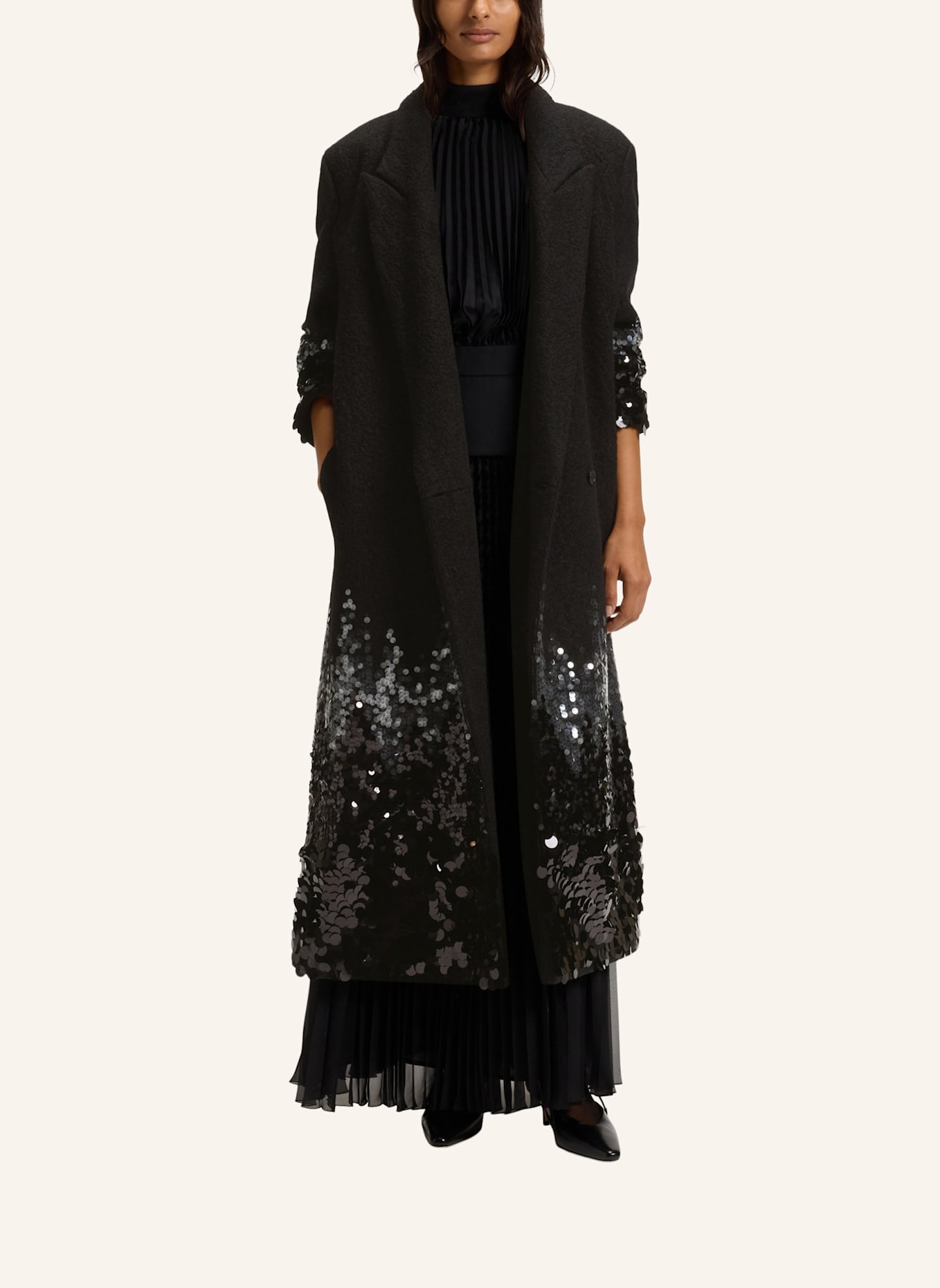 BOSS Klassischer Mantel CASCANA1 Regular Fit: WEISS