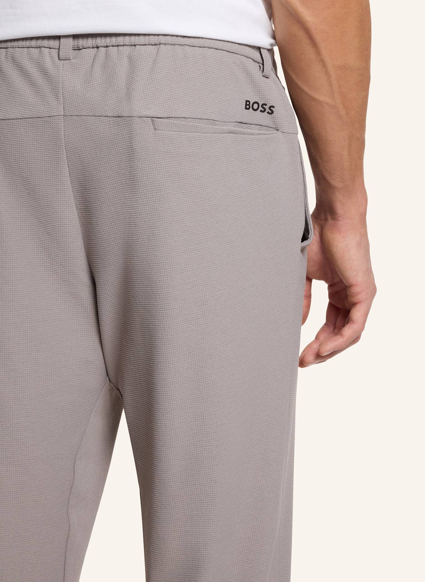BOSS Casual Hose TR_BASIN WAFFLE Tapered Fit: GRAU