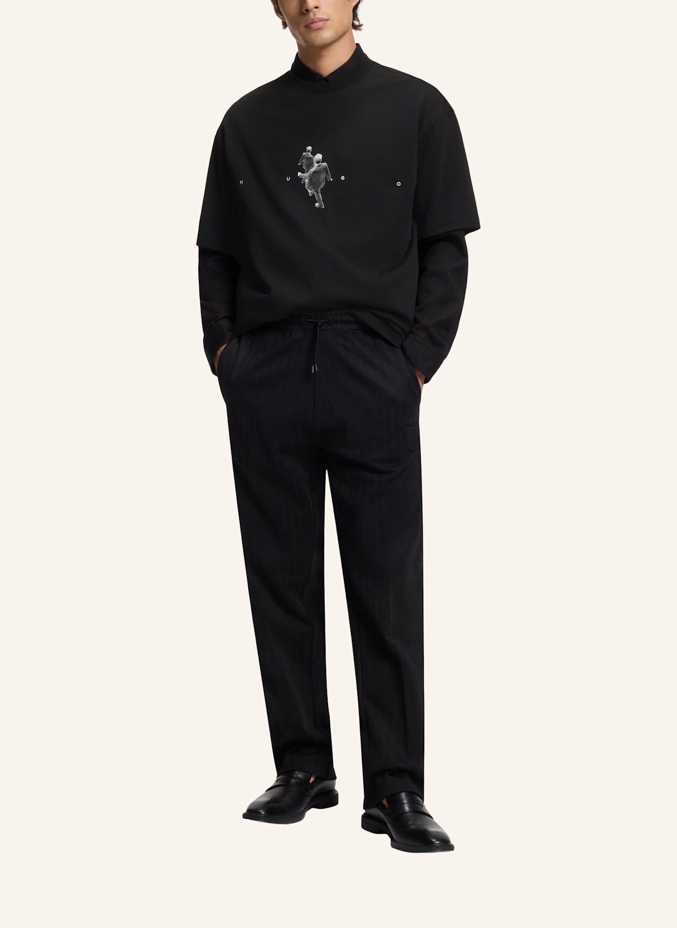 HUGO T-Shirt DOLLO Oversize Fit: SCHWARZ