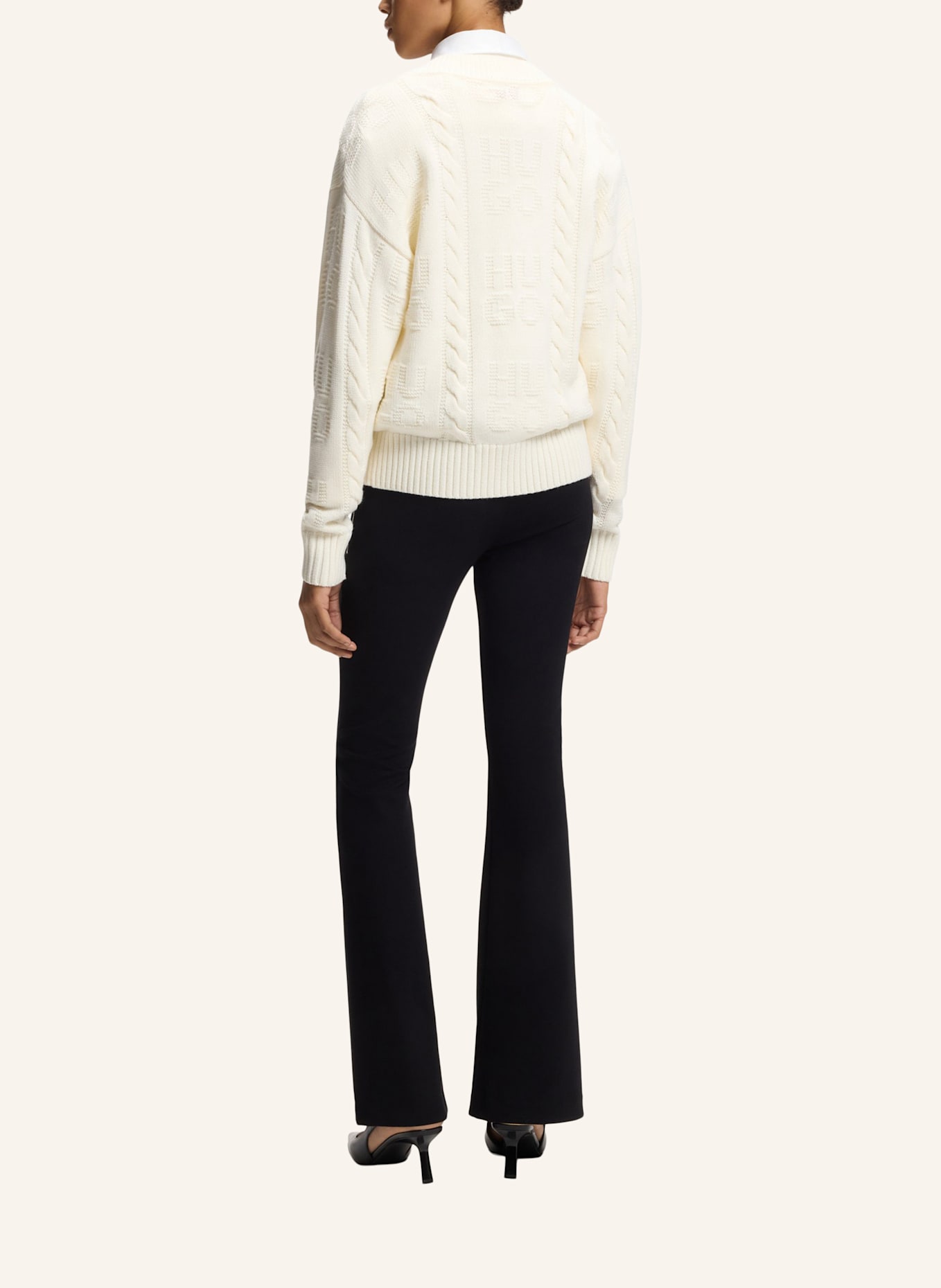 HUGO Pullover SYPRES Oversize Fit: WEISS