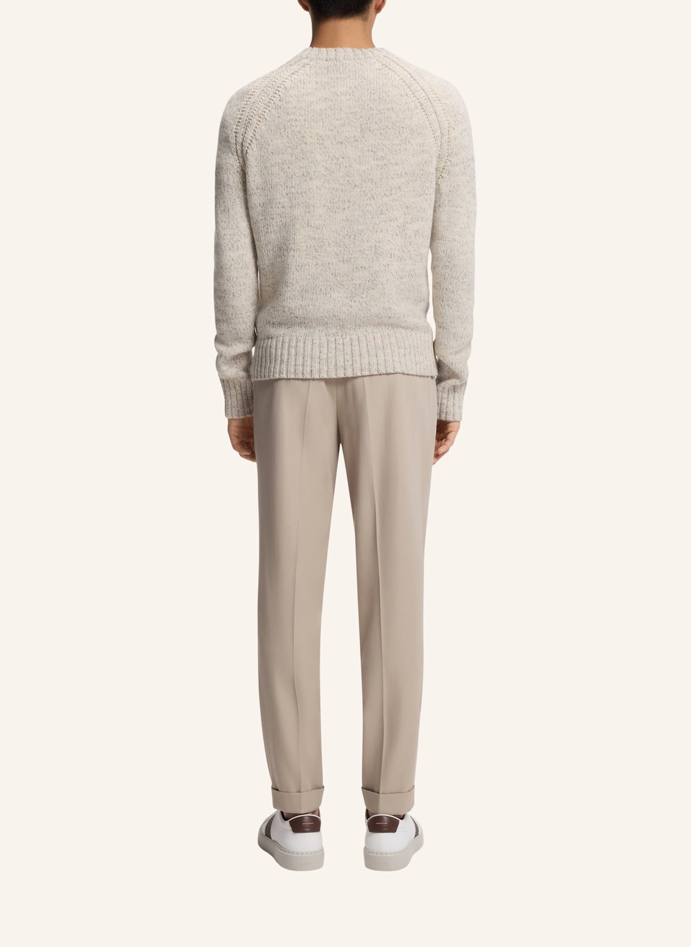 BOSS Pullover L-UMONTE Regular Fit: WEISS