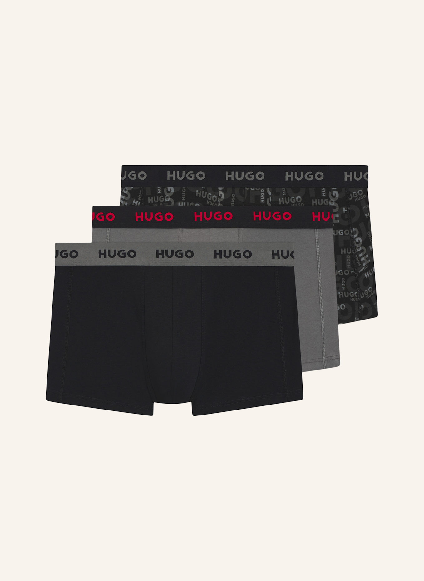 HUGO Boxershort TRUNK TRIPLET DESIGN: WEISS