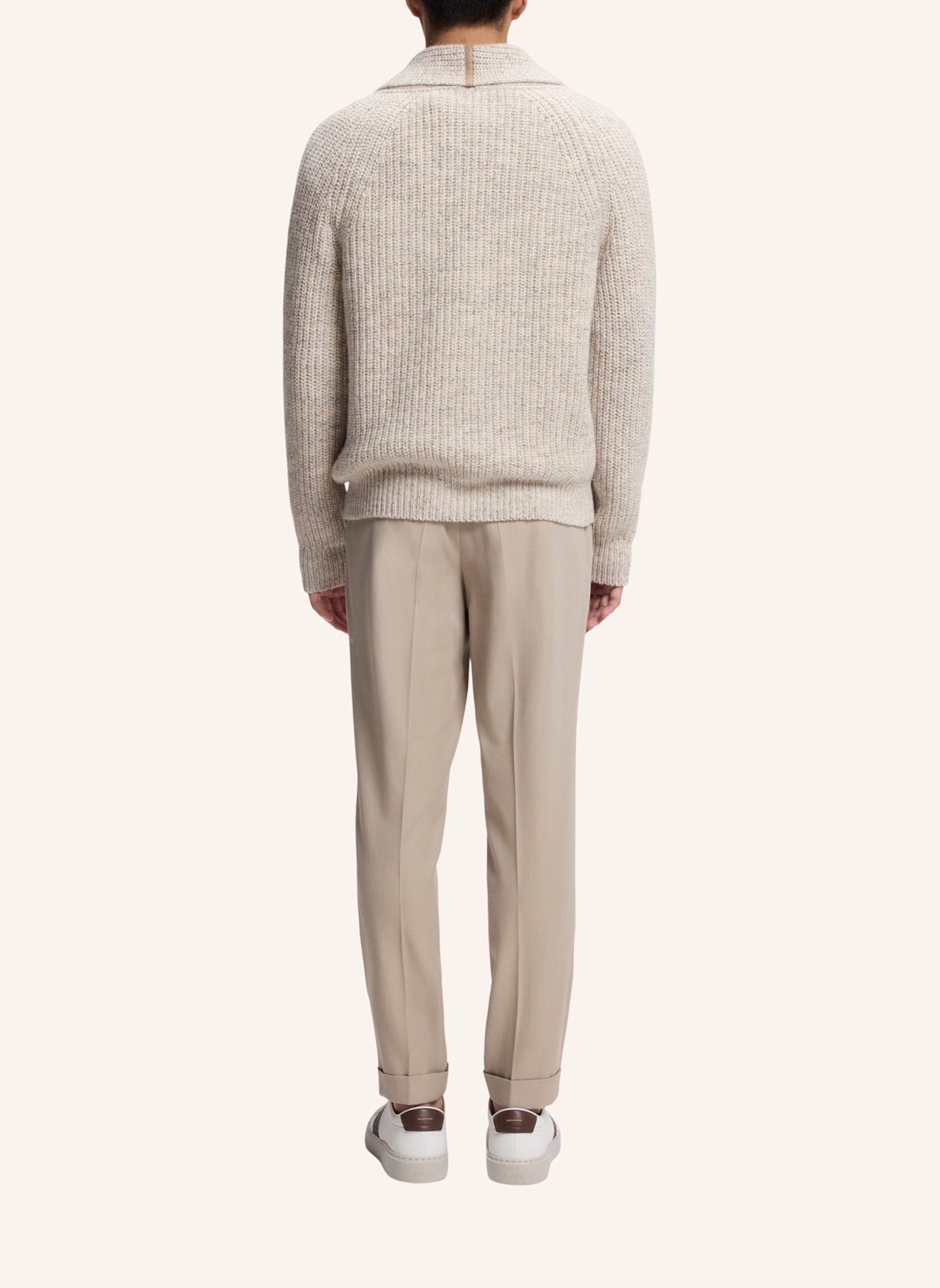 BOSS Strickjacke L-UMONZA Regular Fit: WEISS