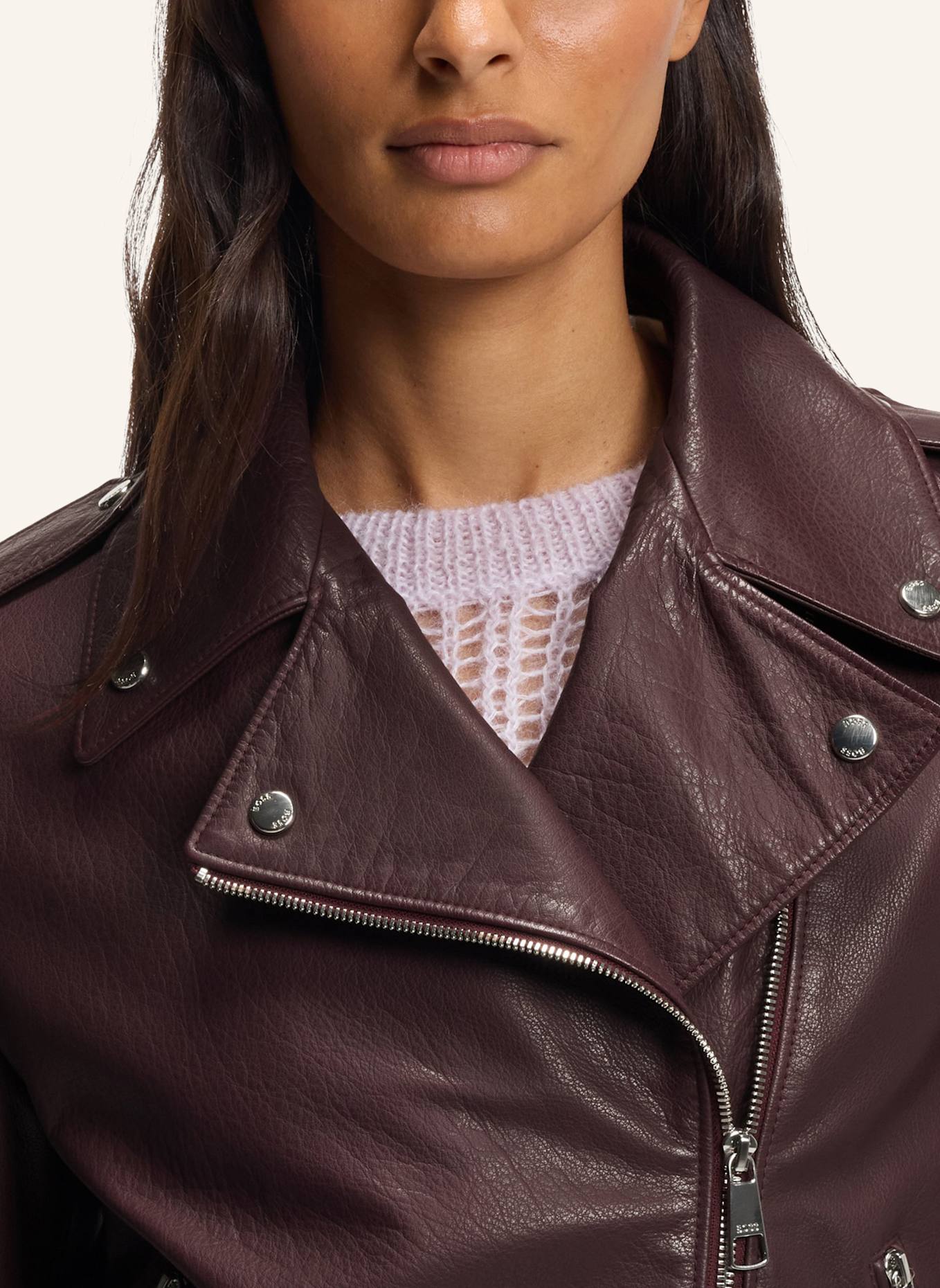 BOSS Lederjacke C_SANDY Regular Fit: DUNKELBRAUN