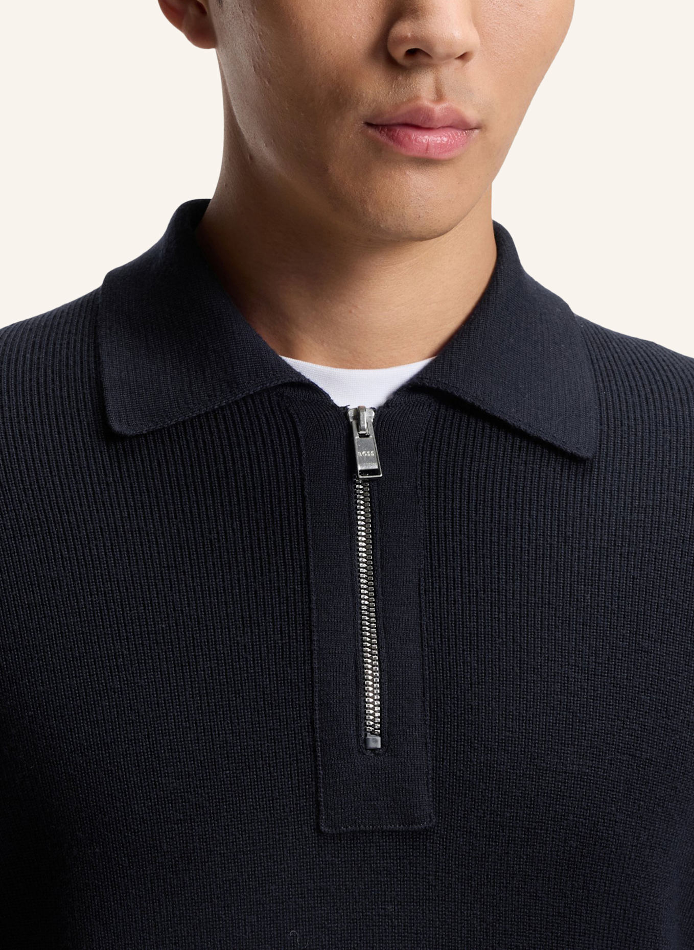 BOSS Pullover P-ULANDO Regular Fit: DUNKELBLAU
