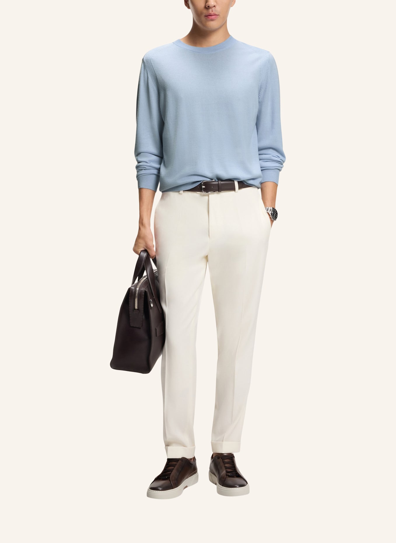 BOSS Pullover L-OVERO Regular Fit: BLAU