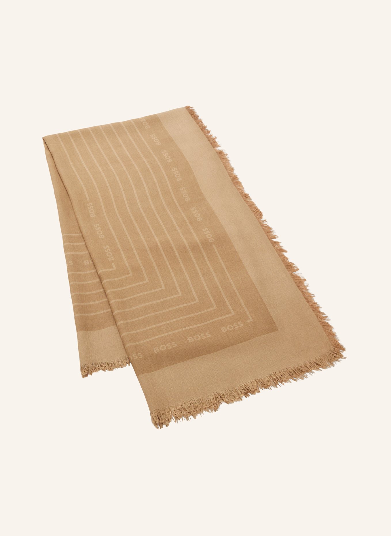 BOSS Gewebter Schal LAIK_120*120: BEIGE