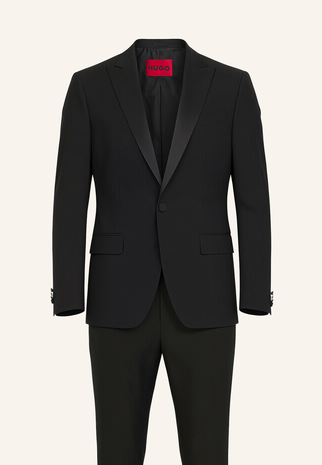 HUGO Business Anzug HENRY-GETLIN254EV1X Slim Fit: SCHWARZ