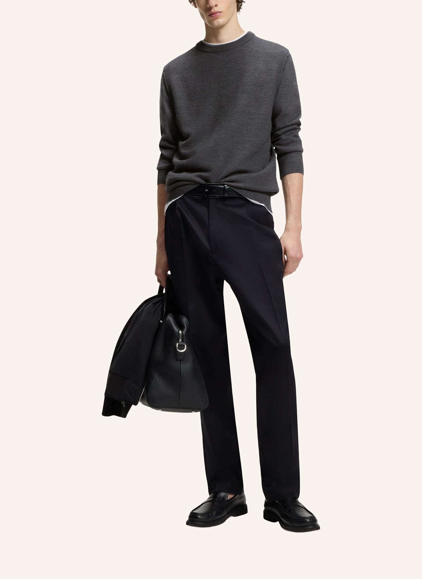 BOSS Pullover H-HINCLUSO_IN Regular Fit: GRAU