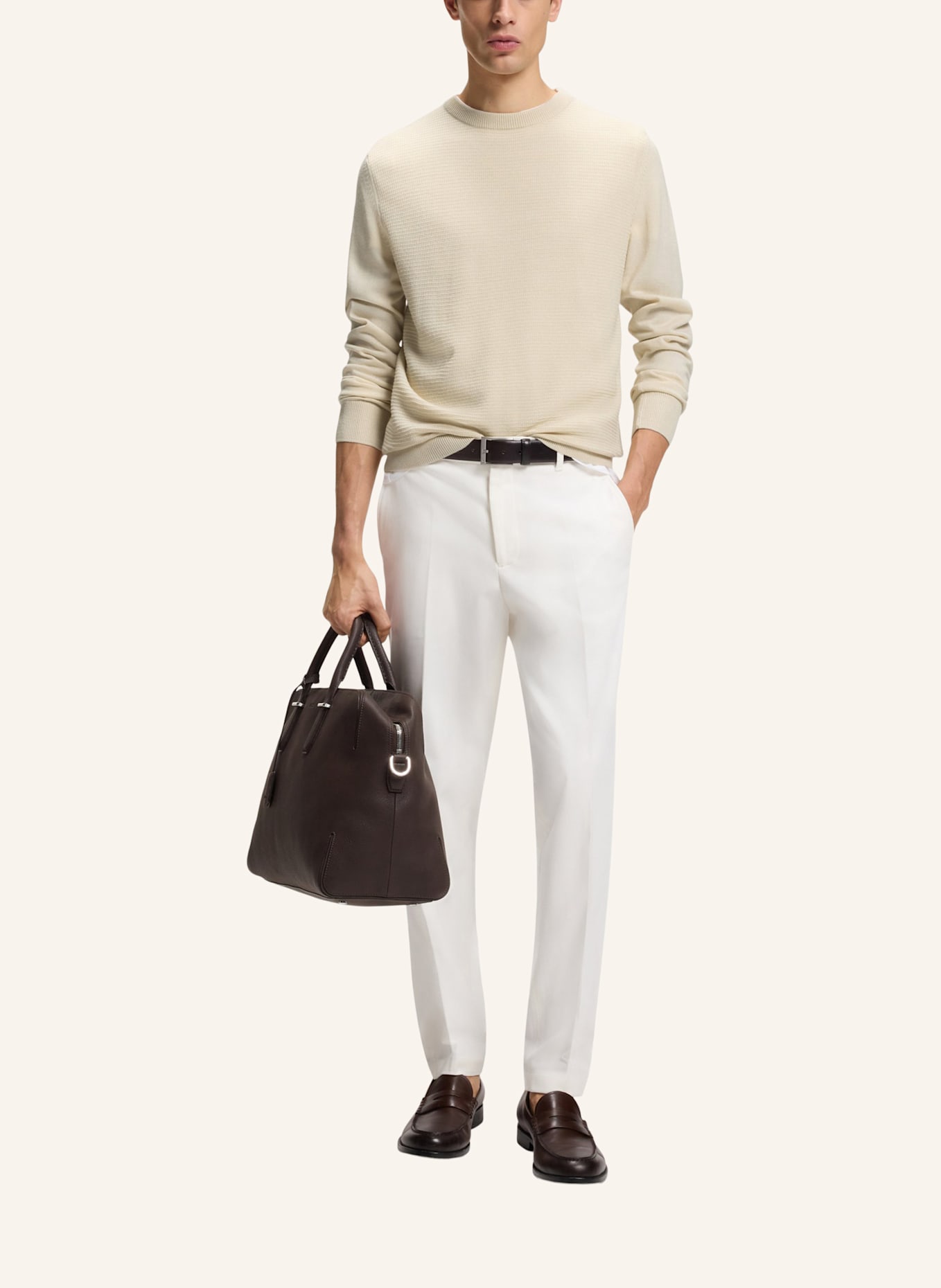 BOSS Pullover H-HINCLUSO_IN Regular Fit: WEISS