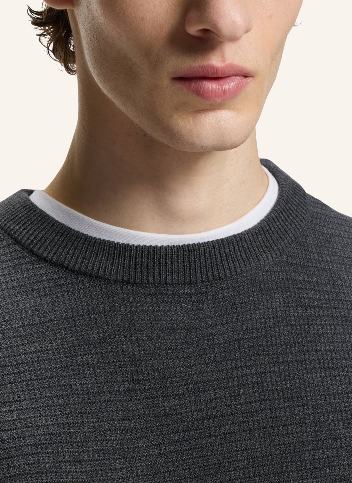 BOSS Pullover H-HINCLUSO_IN Regular Fit: GRAU