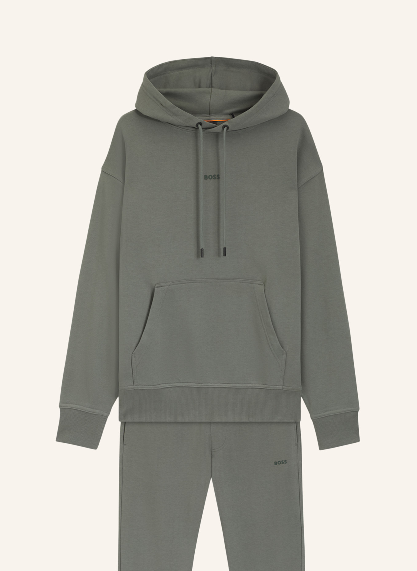 BOSS Sweatshirt TRACKSUITWESMALLHOOD Regular Fit: GRAU