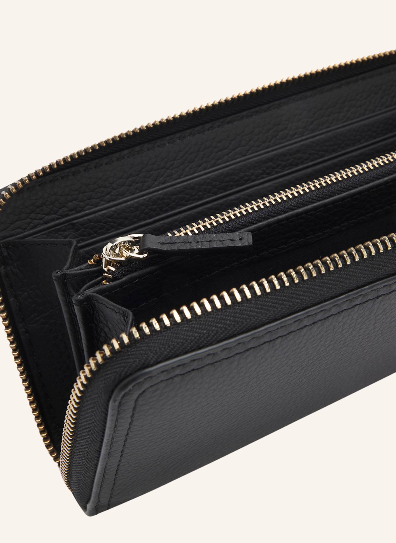 BOSS Brieftasche LENAH ZIPAROUND: SCHWARZ