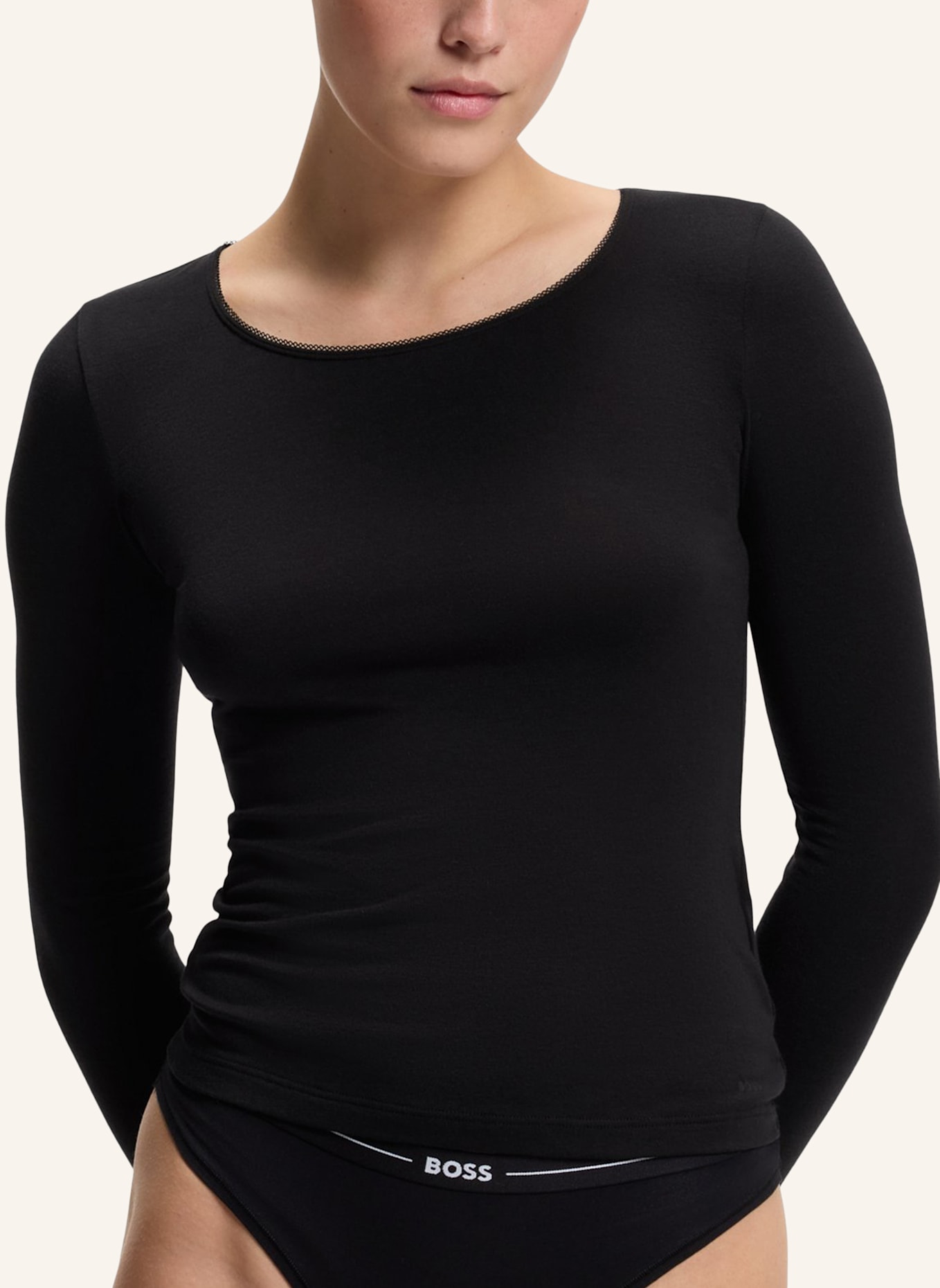 BOSS Unterwäsche Top B.PURE LS TOP Slim Fit: SCHWARZ