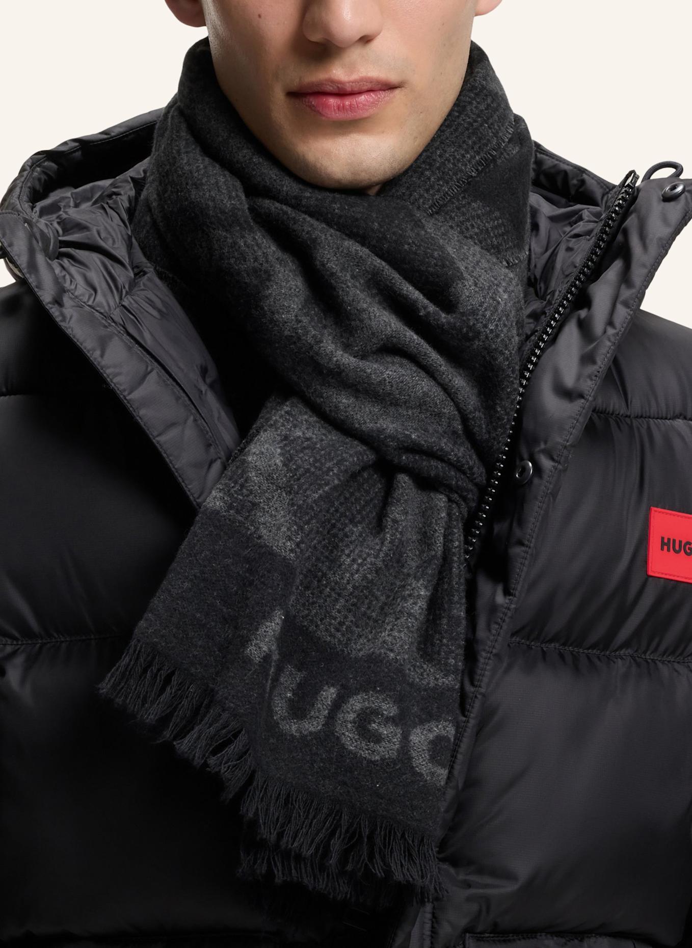 HUGO Gewebter Schal CORSY_40*180: SCHWARZ