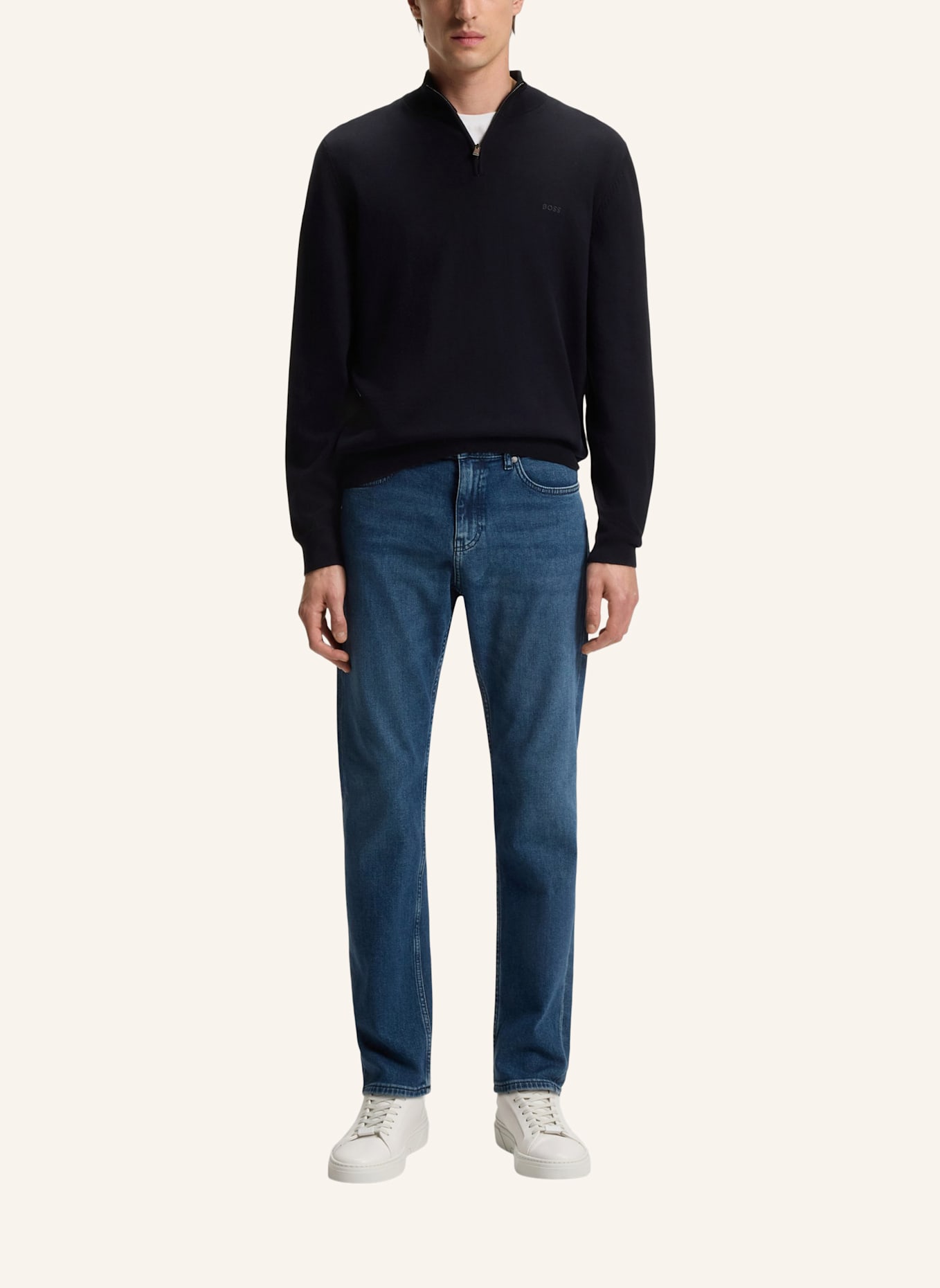 BOSS Pullover PADRO-L Regular Fit: DUNKELBLAU