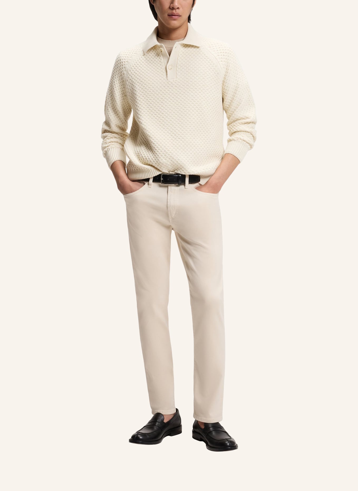 BOSS Pullover L-ULAN Relaxed Fit: WEISS