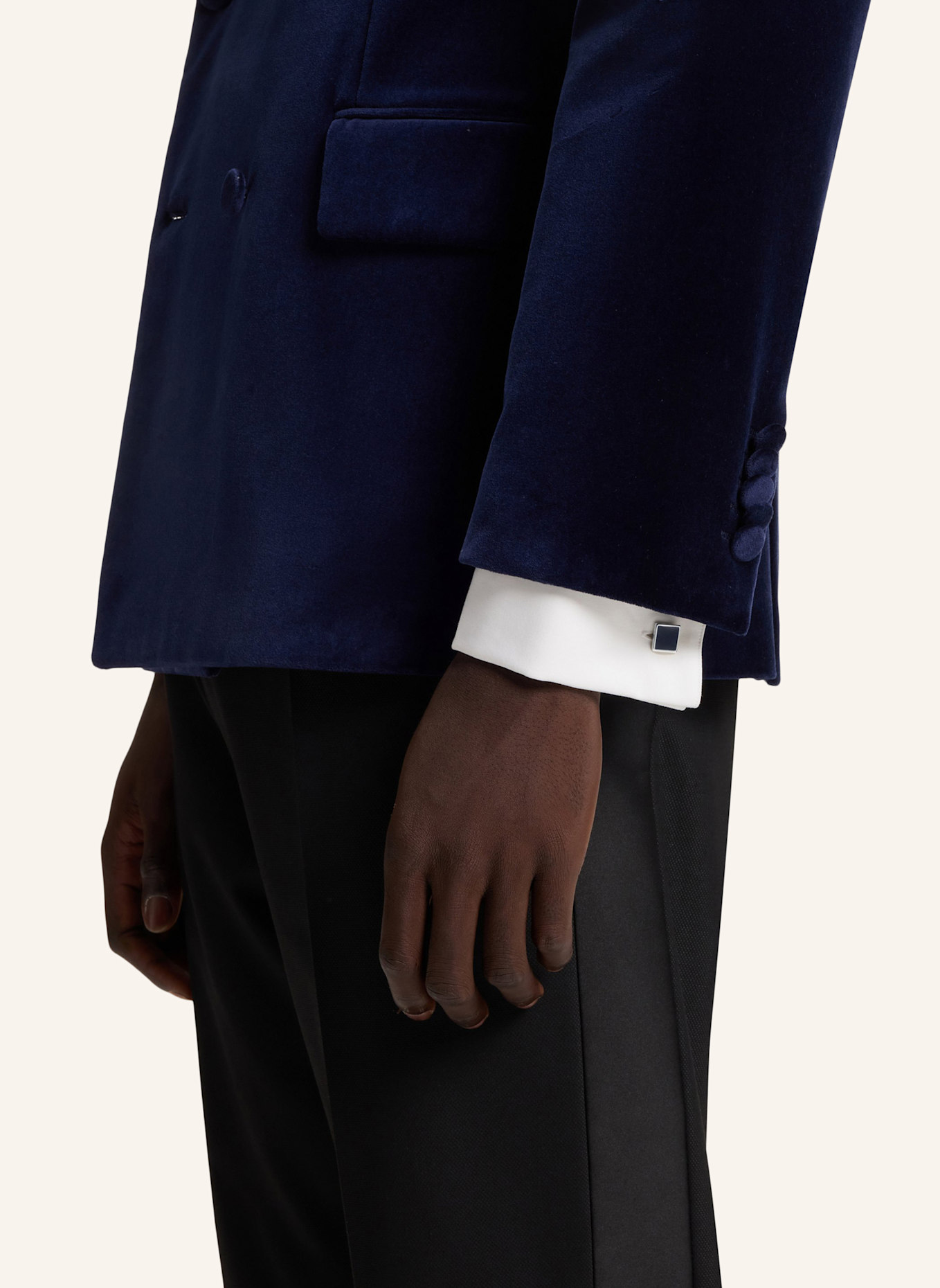 HUGO Manschettenknopf E-TOTAKE-CUF: DUNKELBLAU