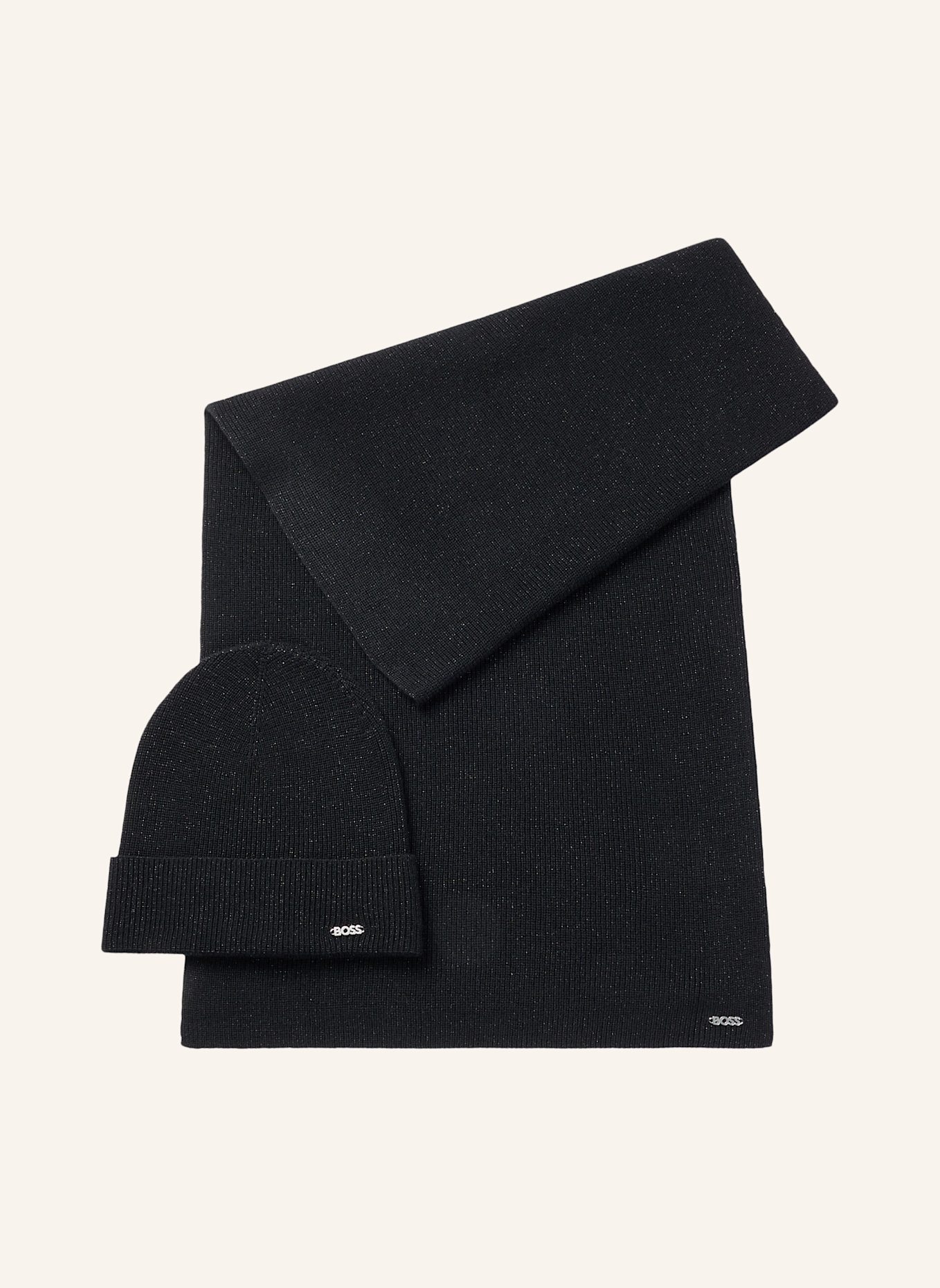 BOSS Strickschal LINIA_SET: SCHWARZ