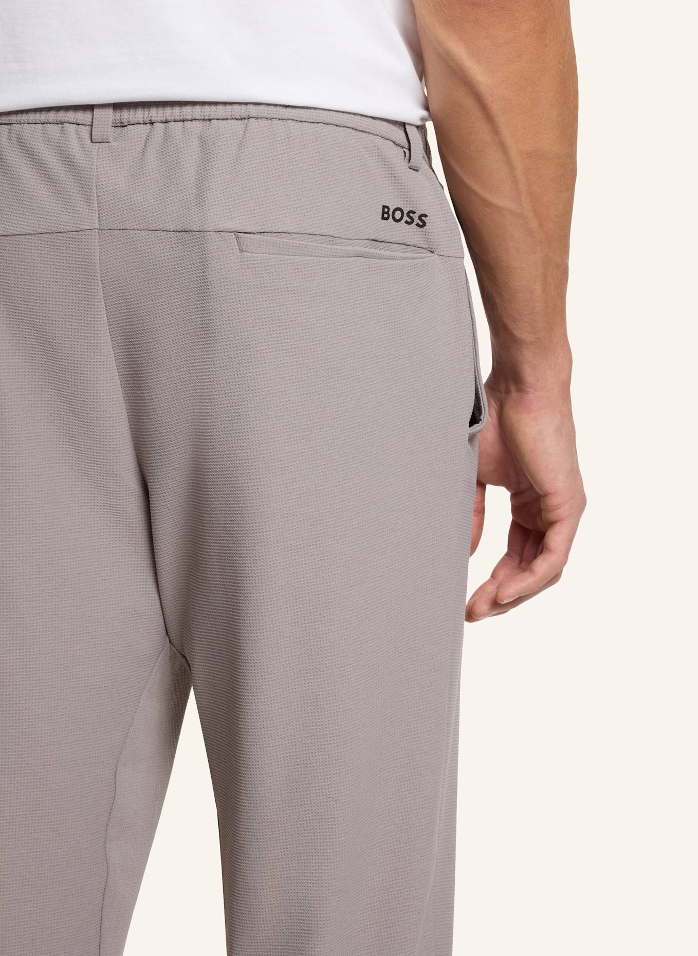 BOSS Casual Hose TR_BASIN WAFFLE Tapered Fit: HELLGRAU