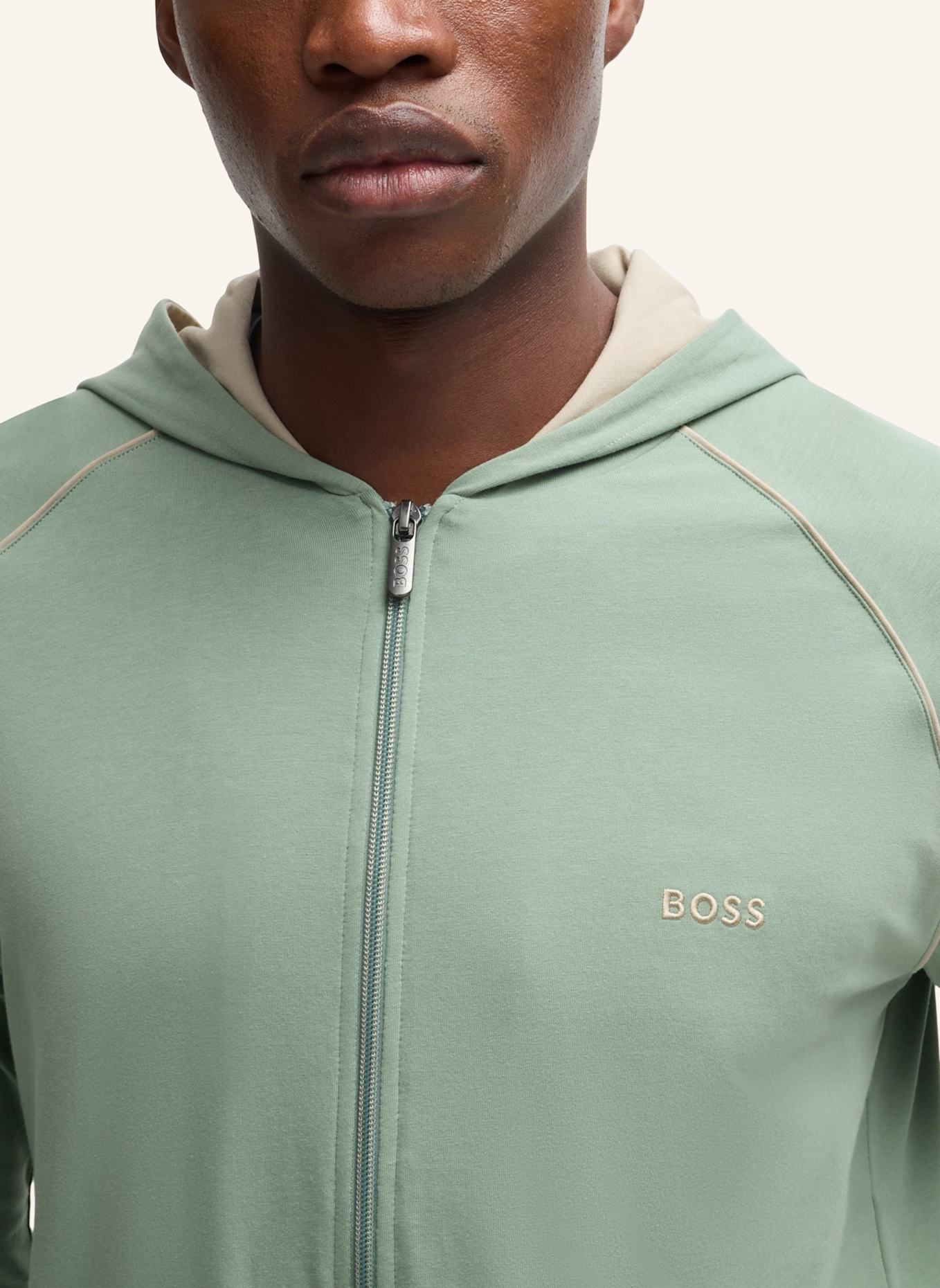 BOSS Loungewear Jacke MIX&MATCH JACKET H Regular Fit: HELLGRÜN
