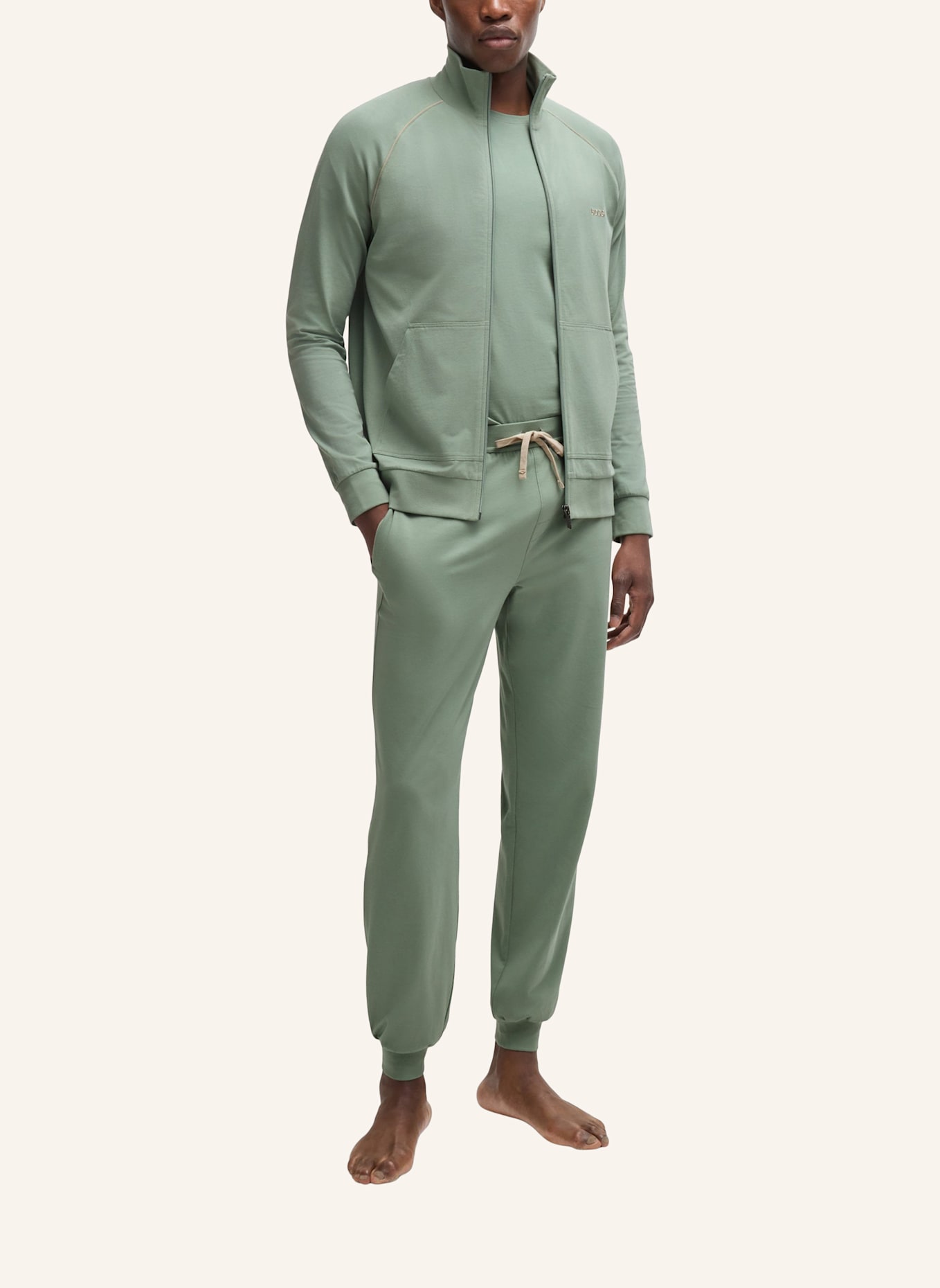 BOSS Loungewear Jacke MIX&MATCH JACKET Z Regular Fit: HELLGRÜN