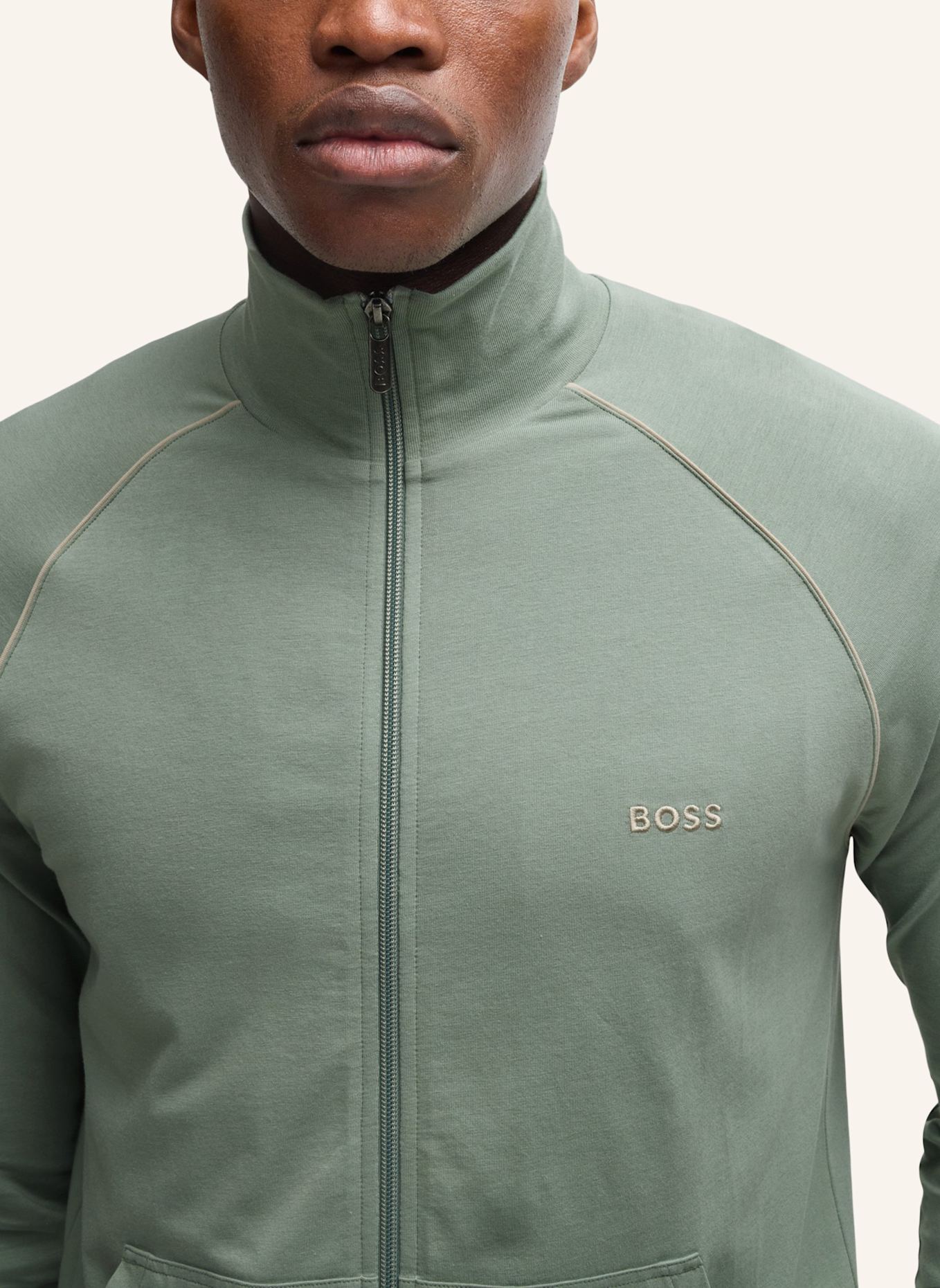 BOSS Loungewear Jacke MIX&MATCH JACKET Z Regular Fit: HELLGRÜN