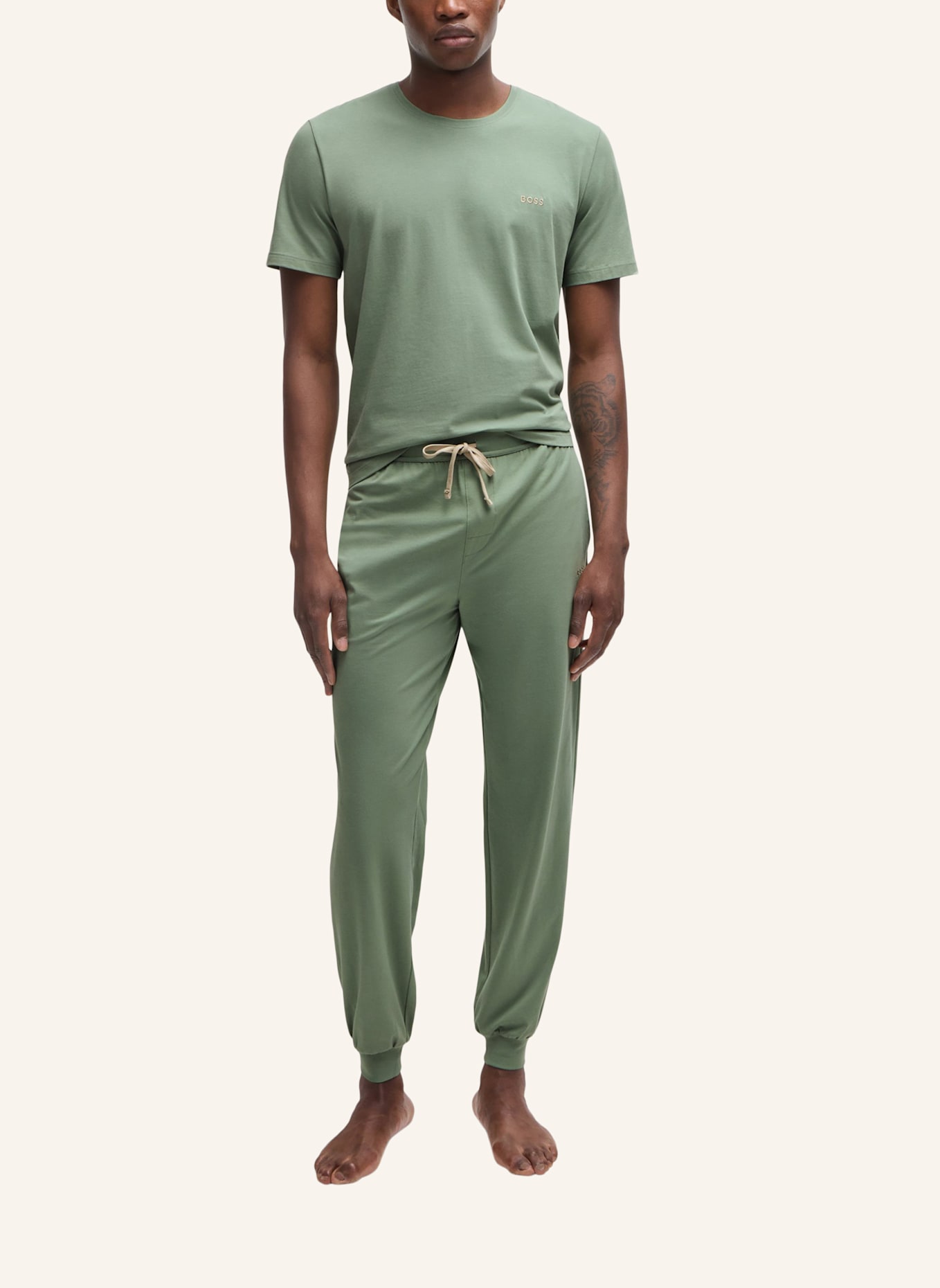 BOSS Loungewear Oberteil MIX&MATCH T-SHIRT R Regular Fit: HELLGRÜN