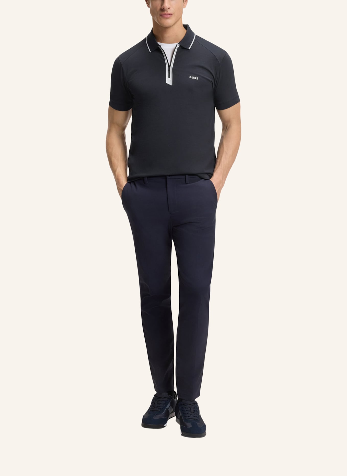 BOSS Poloshirt PHILIX_IN Slim Fit: DUNKELBLAU