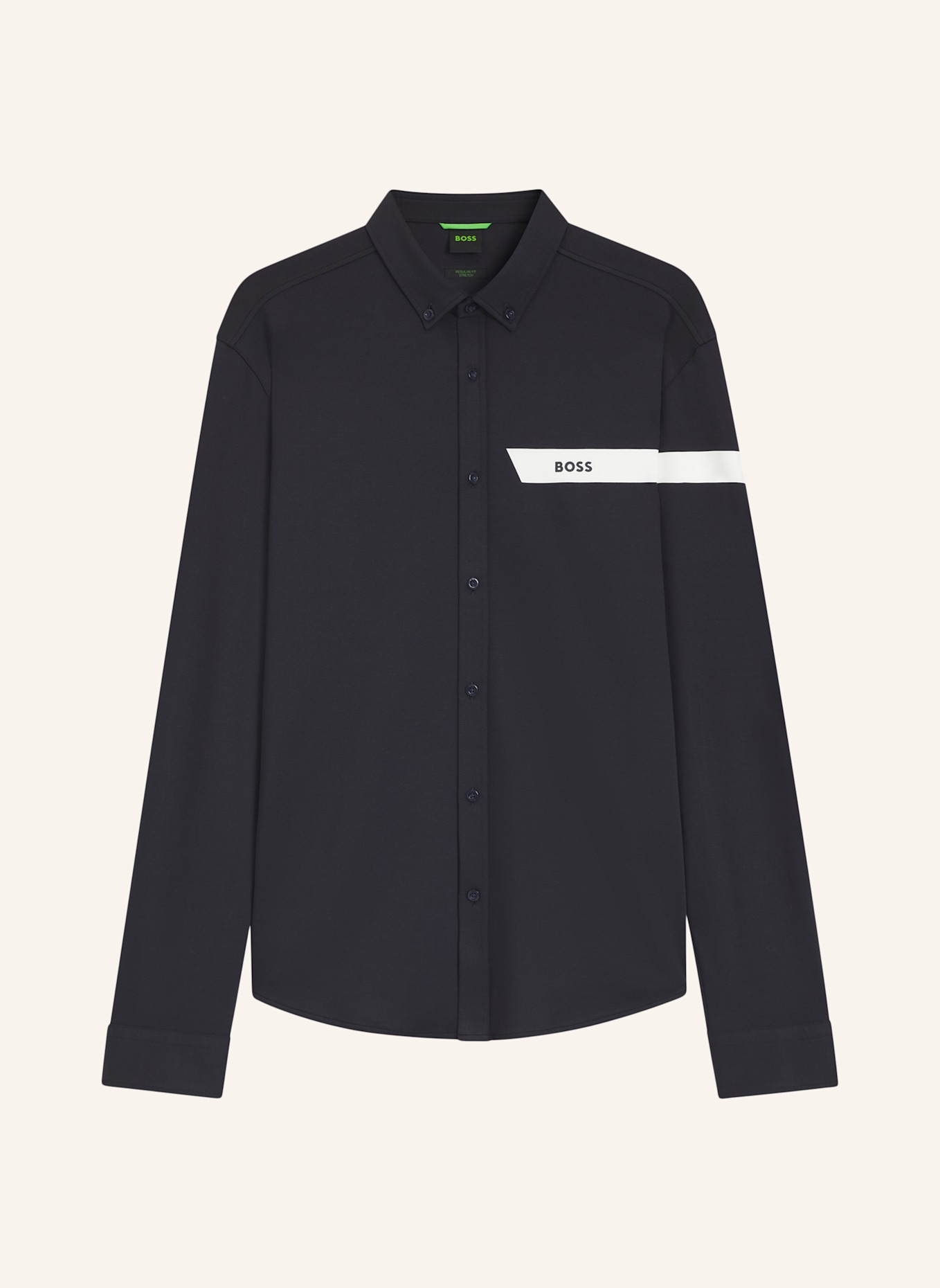 BOSS Casual Hemd SHIRT_STRIPE_IN Regular Fit: DUNKELBLAU