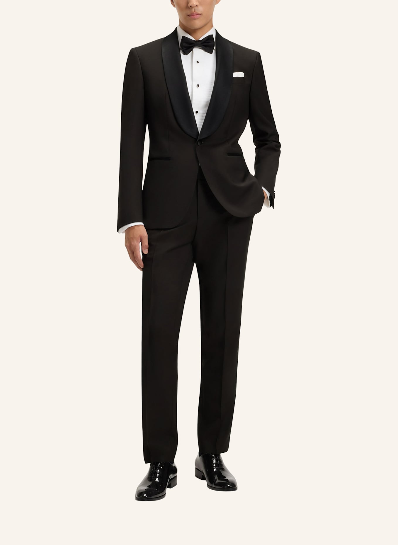 BOSS Business Anzug H-HUGE-2PCS-TUXS-254 Slim Fit: DUNKELBRAUN