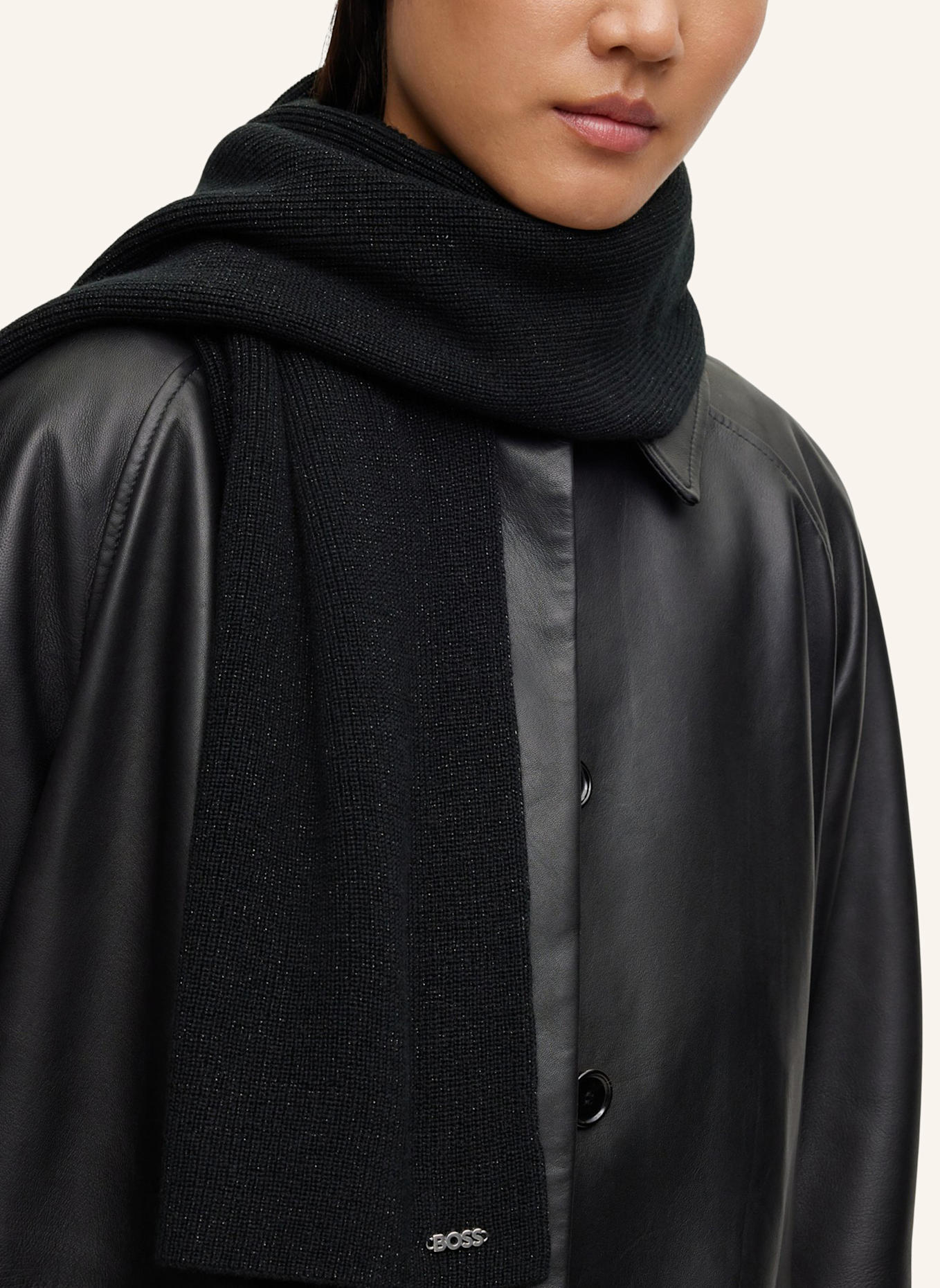 BOSS Strickschal LINIA_SET: SCHWARZ