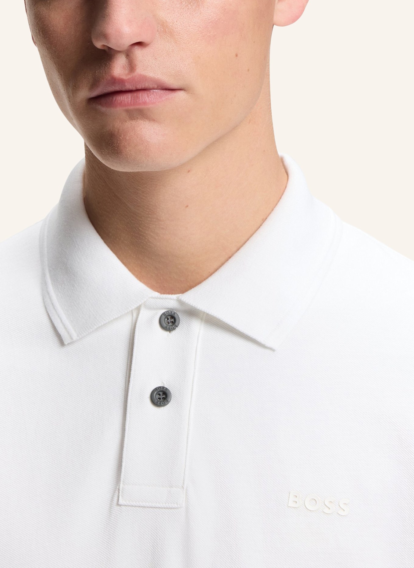 BOSS Piqué-Poloshirt PRIME: WEISS