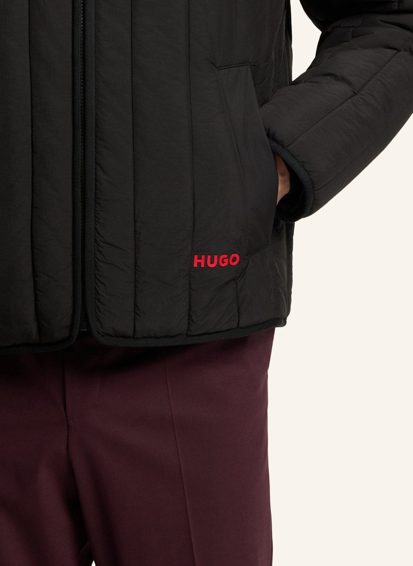 HUGO Casual Jacke BRENOTO2611 Regular Fit: SCHWARZ