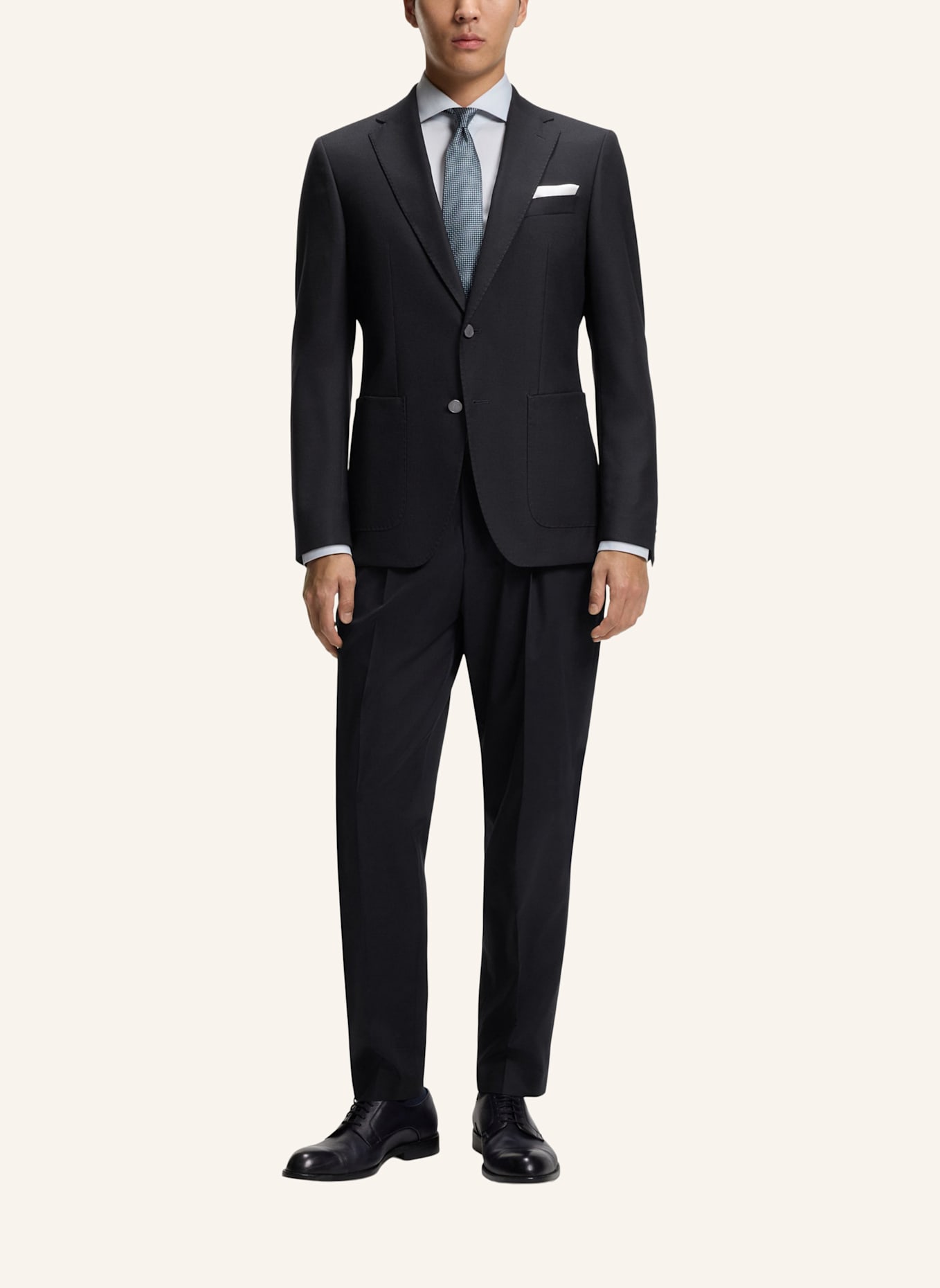 BOSS Business Hose C-PERINO-PL-DTL-254 Tapered Fit: DUNKELBLAU