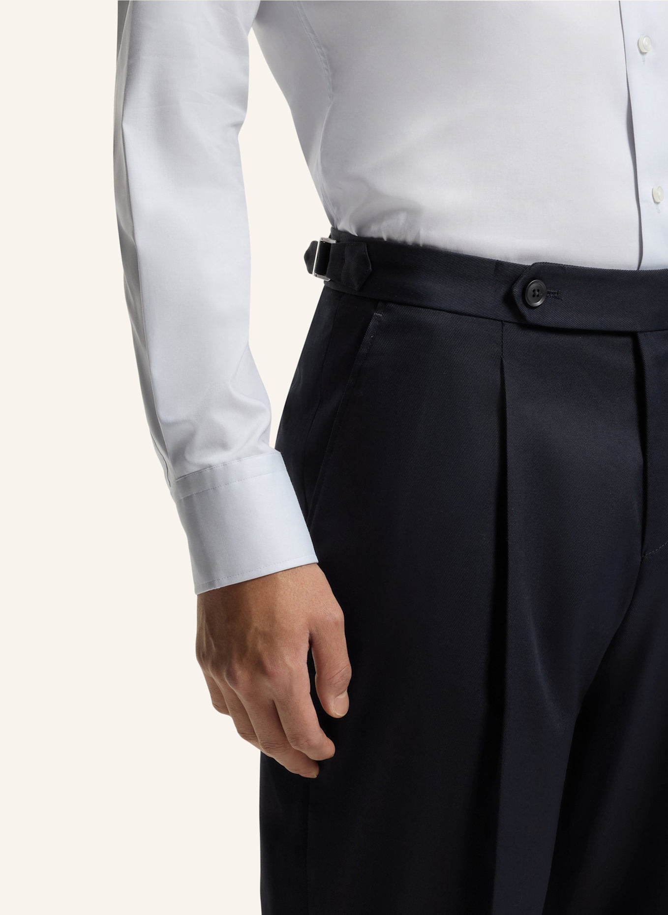 BOSS Business Hose C-PERINO-PL-DTL-254 Tapered Fit: DUNKELBLAU