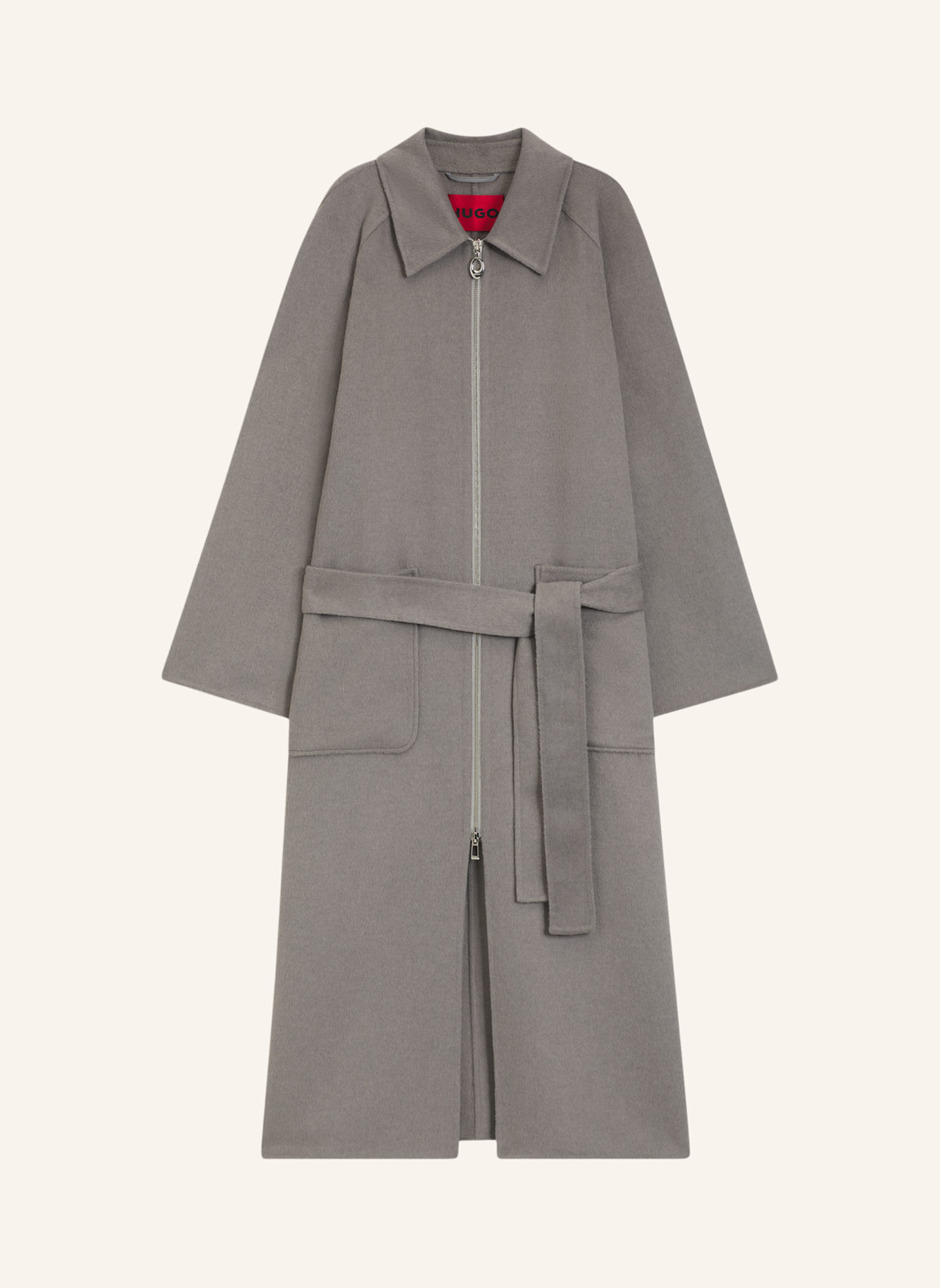 HUGO Klassischer Mantel MINETTA-1_DF Relaxed Fit: GRAU