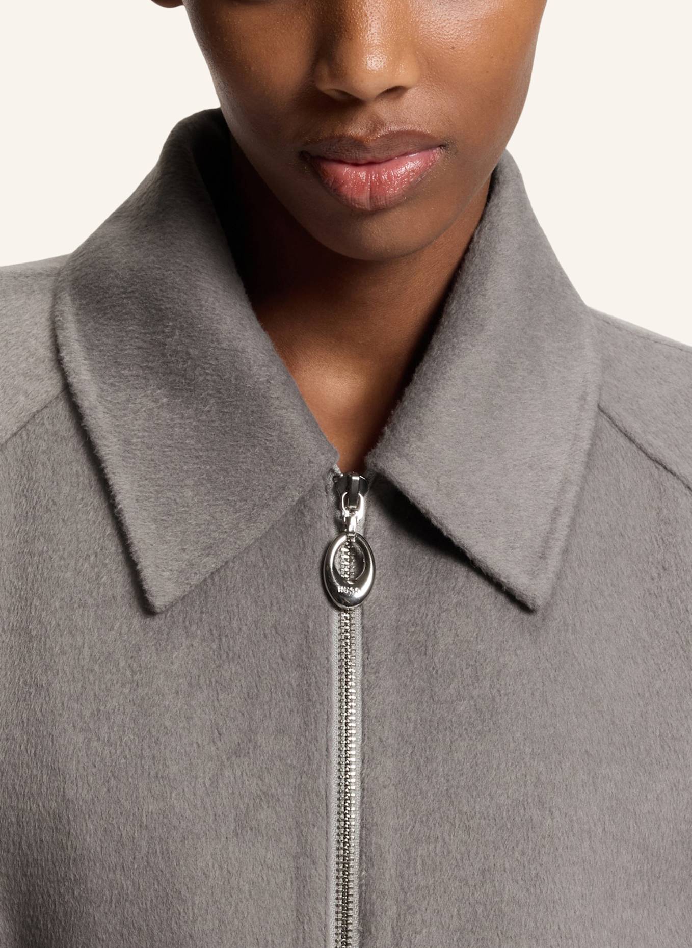 HUGO Klassischer Mantel MINETTA-1_DF Relaxed Fit: GRAU