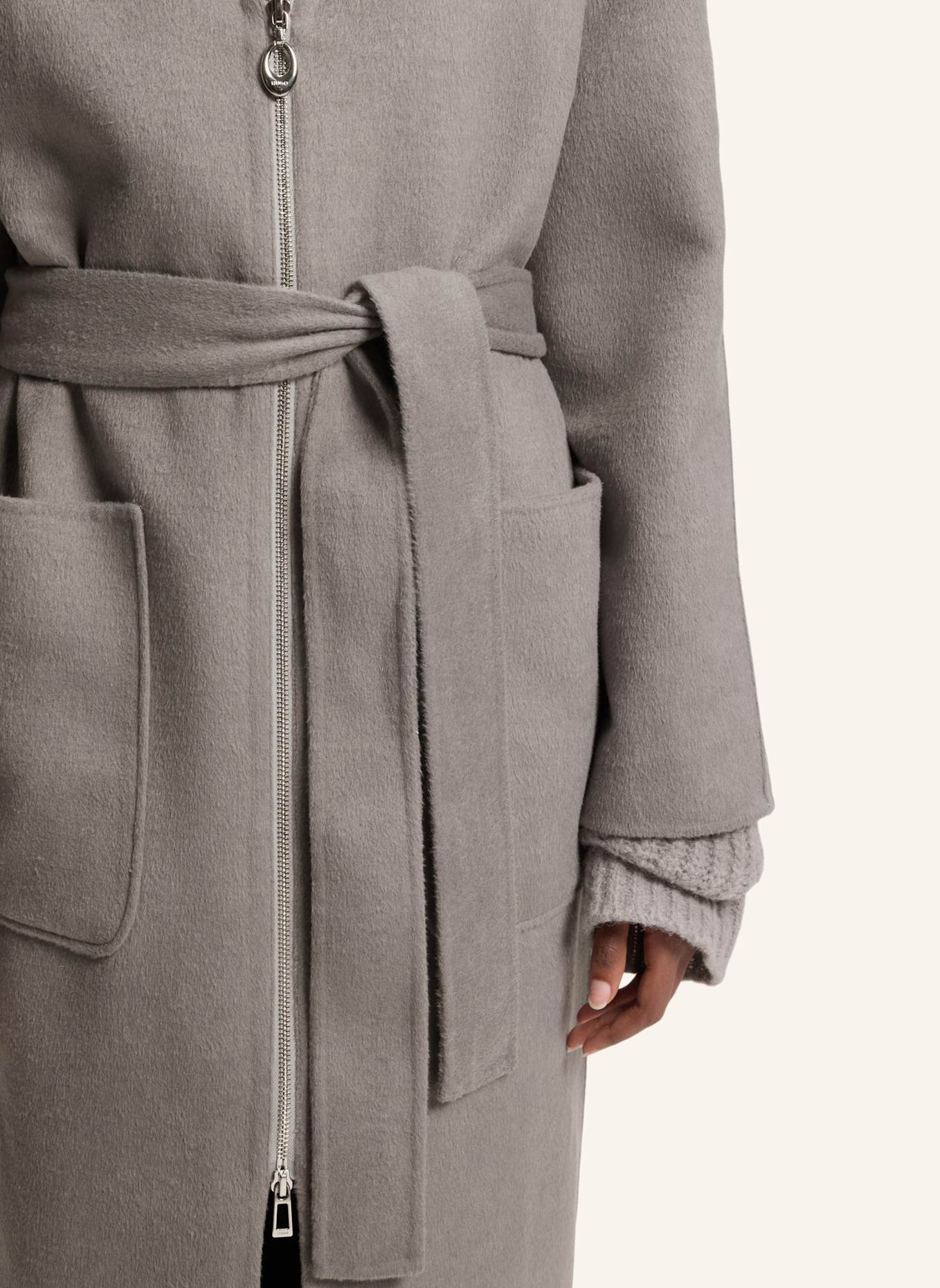 HUGO Klassischer Mantel MINETTA-1_DF Relaxed Fit: GRAU