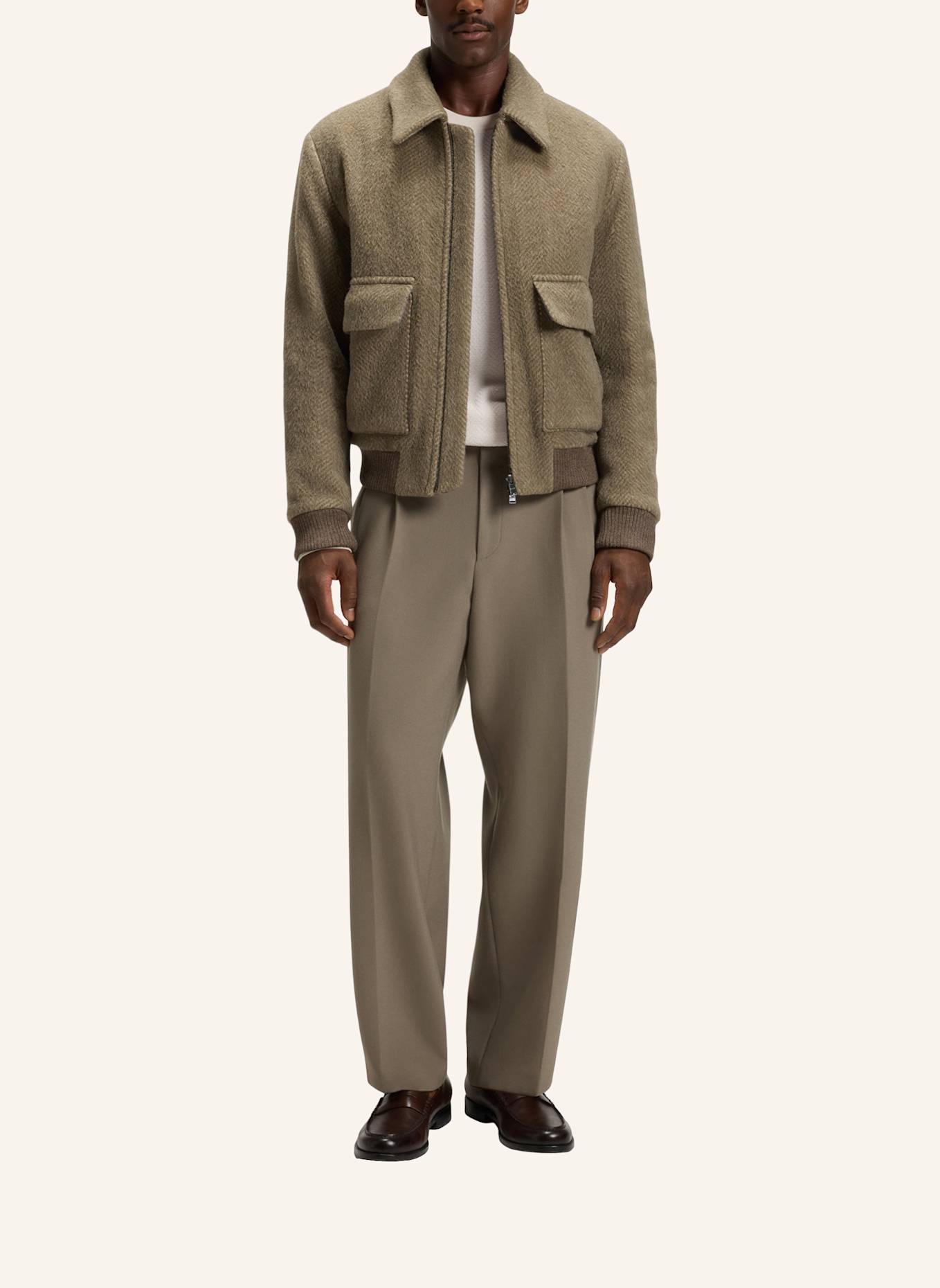 BOSS Pullover H-HABITO Regular Fit: WEISS