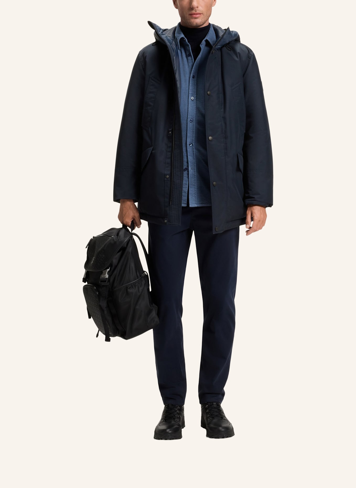 BOSS Parka OSIASS1: DUNKELBLAU