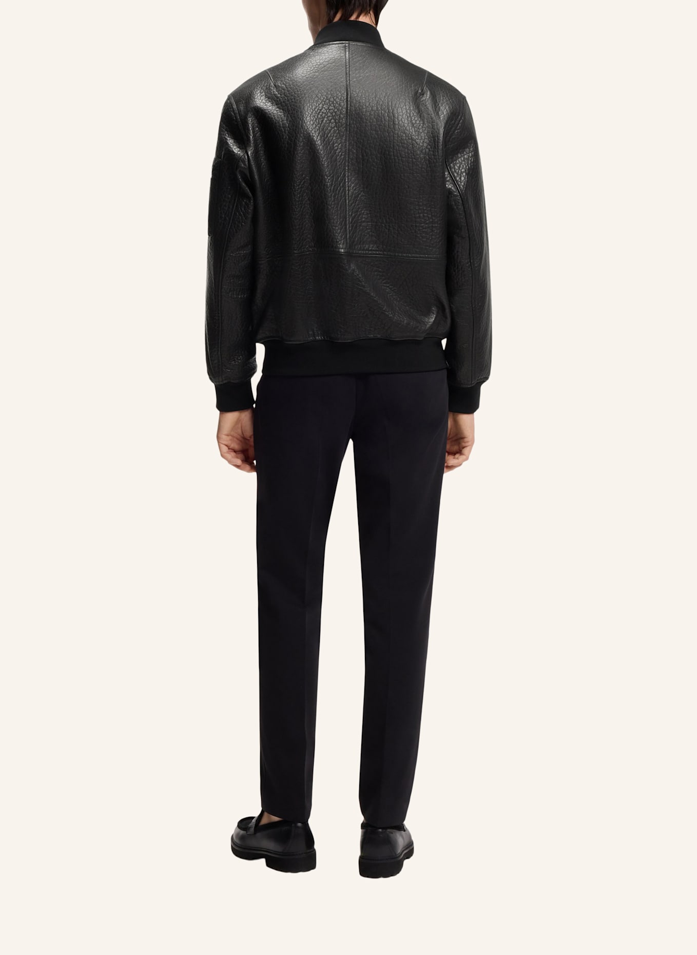 HUGO Lederjacke LUDE Regular Fit: SCHWARZ