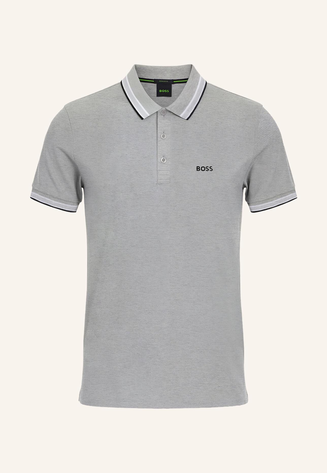 BOSS Piqué-Poloshirt PADDY CURVED Regular Fit: SILBER